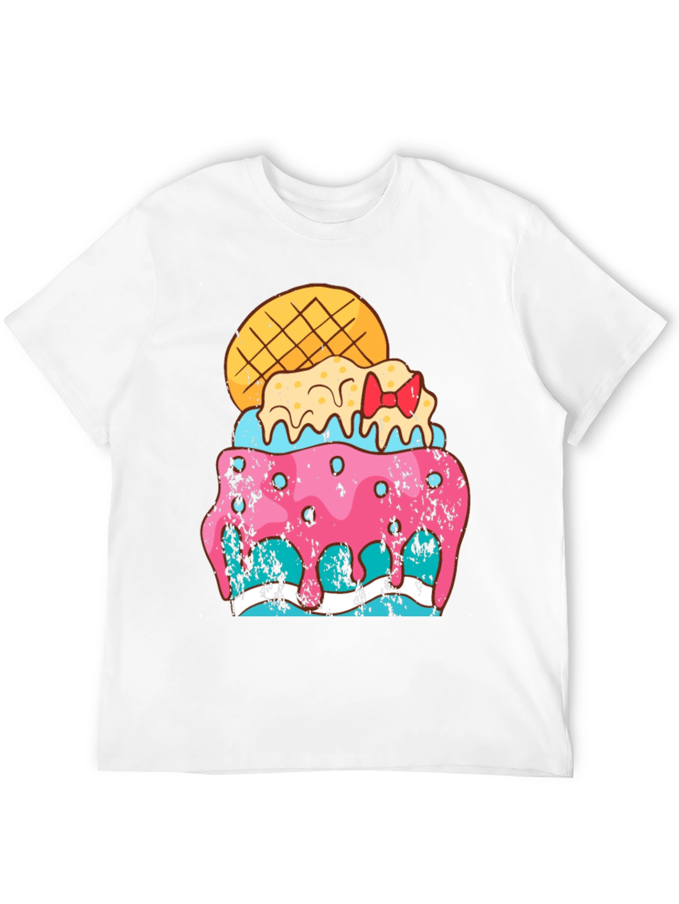 Black Fun Ice Cream Treat Graphic Tee - Black Cotton Blend Shirt view 12