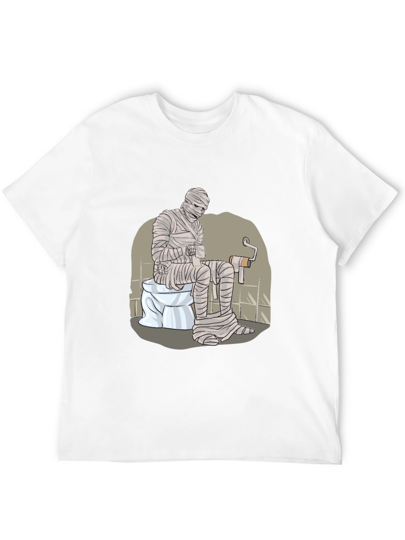 Black Mummy on Toilet Graphic Tee - Funny Halloween T-Shirt view 12