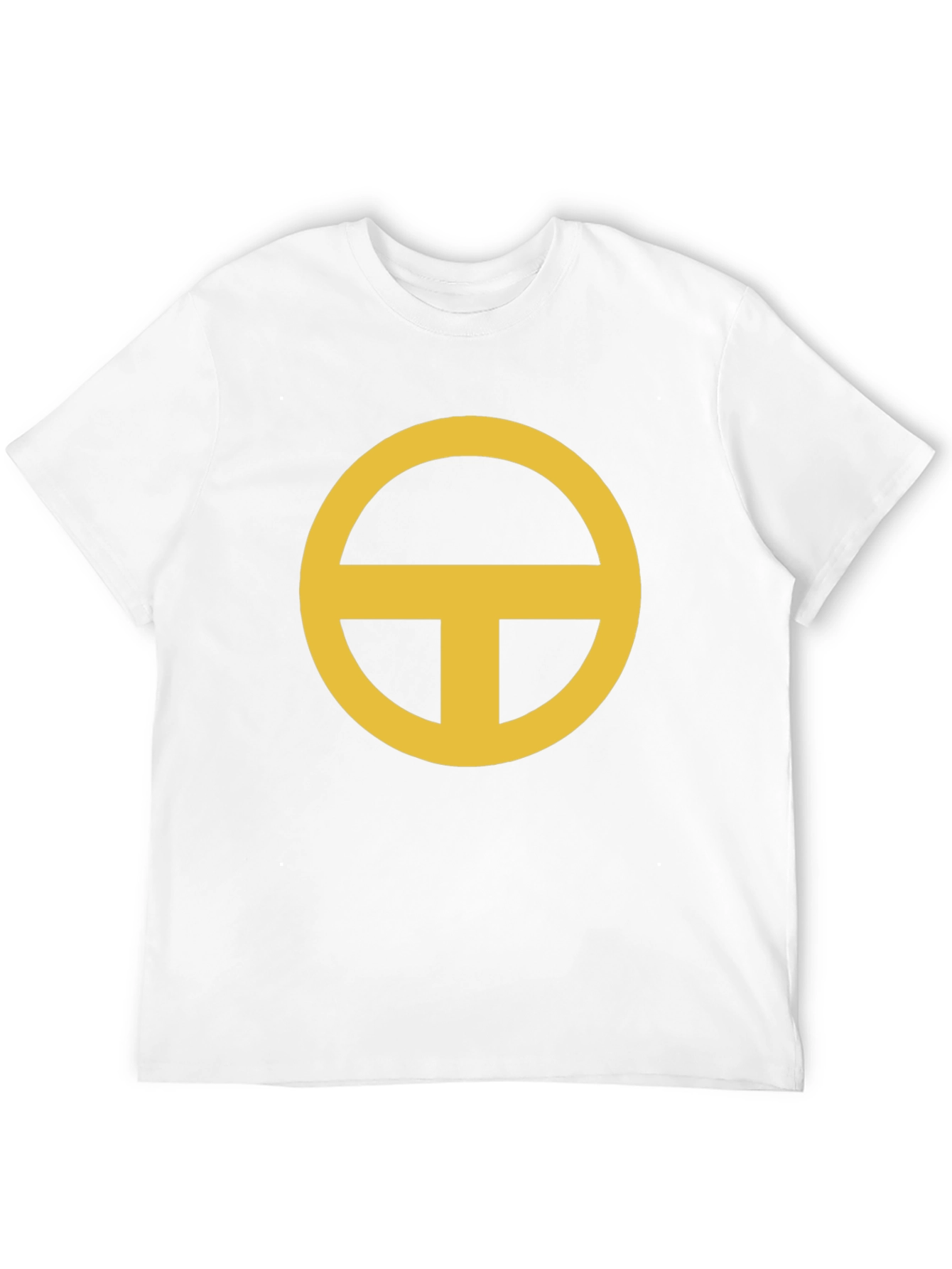 Black Minimalist Gold Circle-T Graphic Black T-Shirt view 12