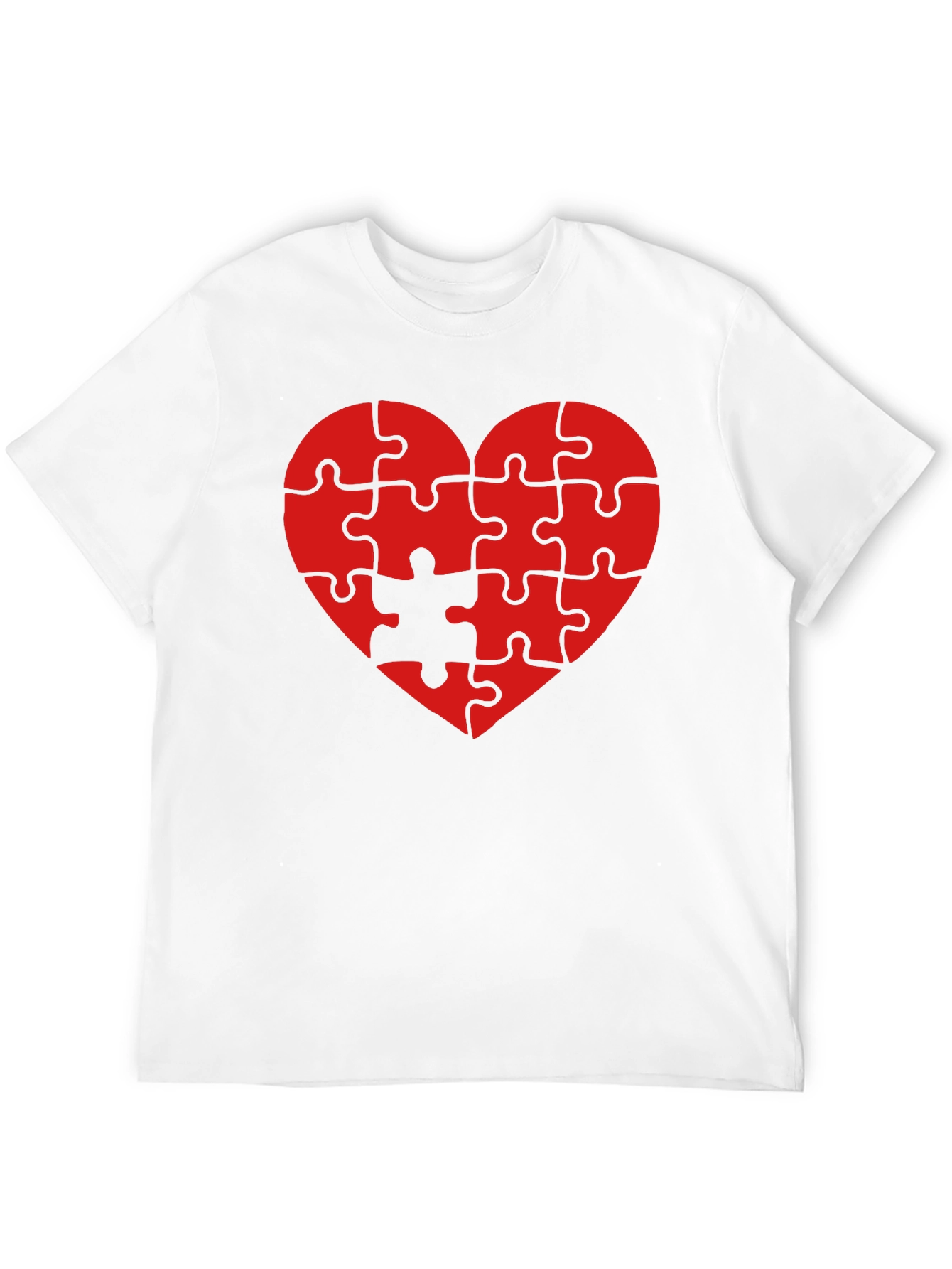 Black Heart Puzzle Piece T-Shirt - Love Completes You view 12
