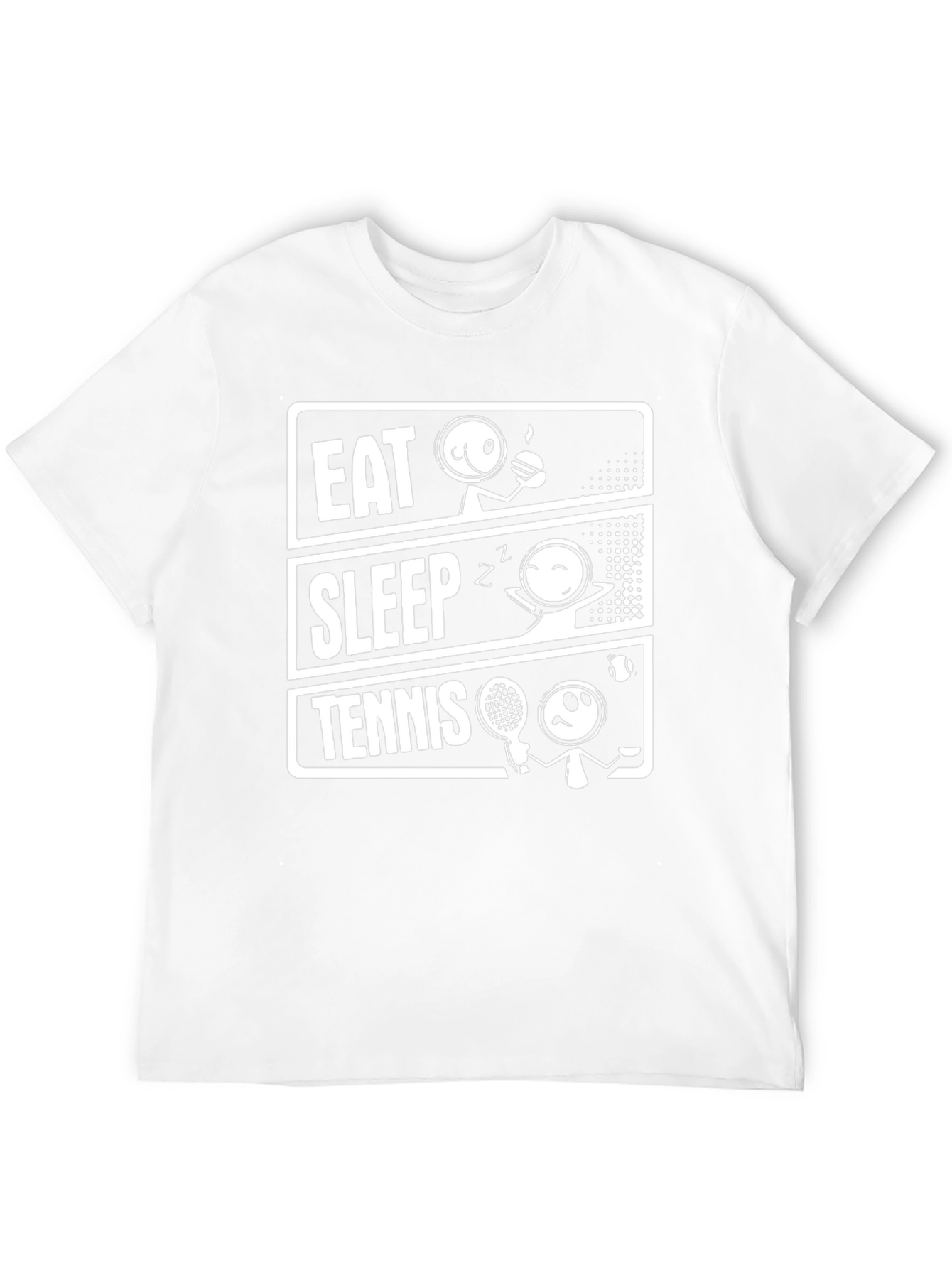 Black Eat Sleep Tennis Black Graphic T-Shirt view 12