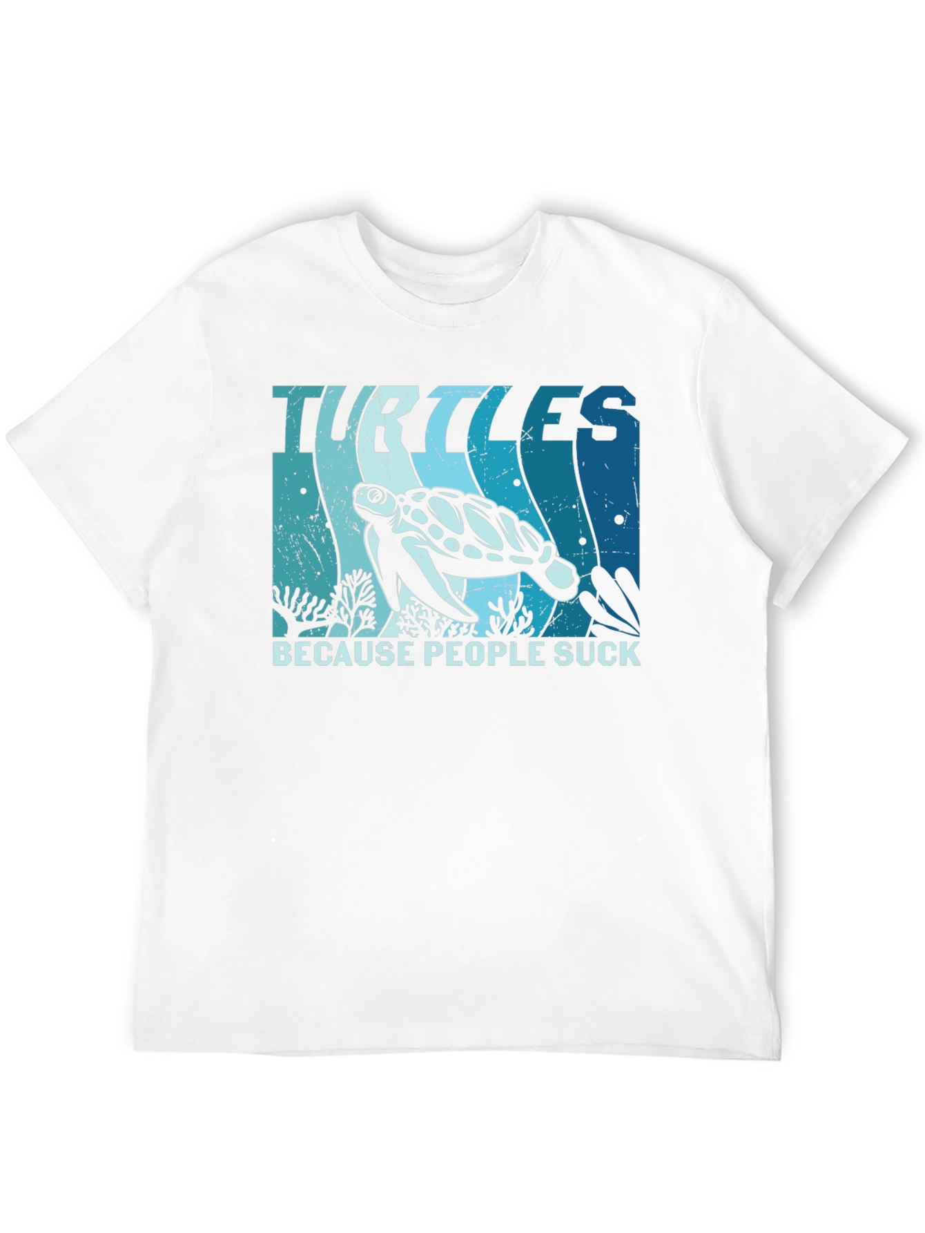 Black Turtles Because People Suck Graphic T-Shirt view 12