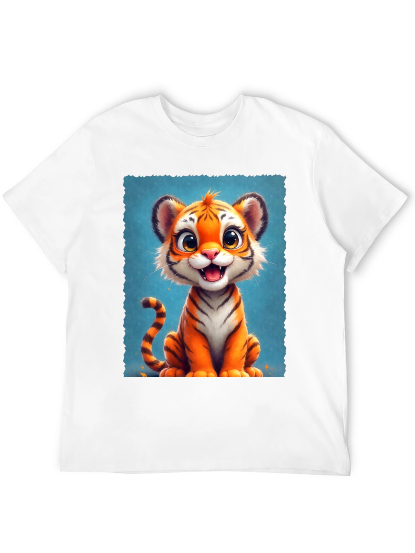 Black Cute Cartoon Tiger Graphic Tee view 12