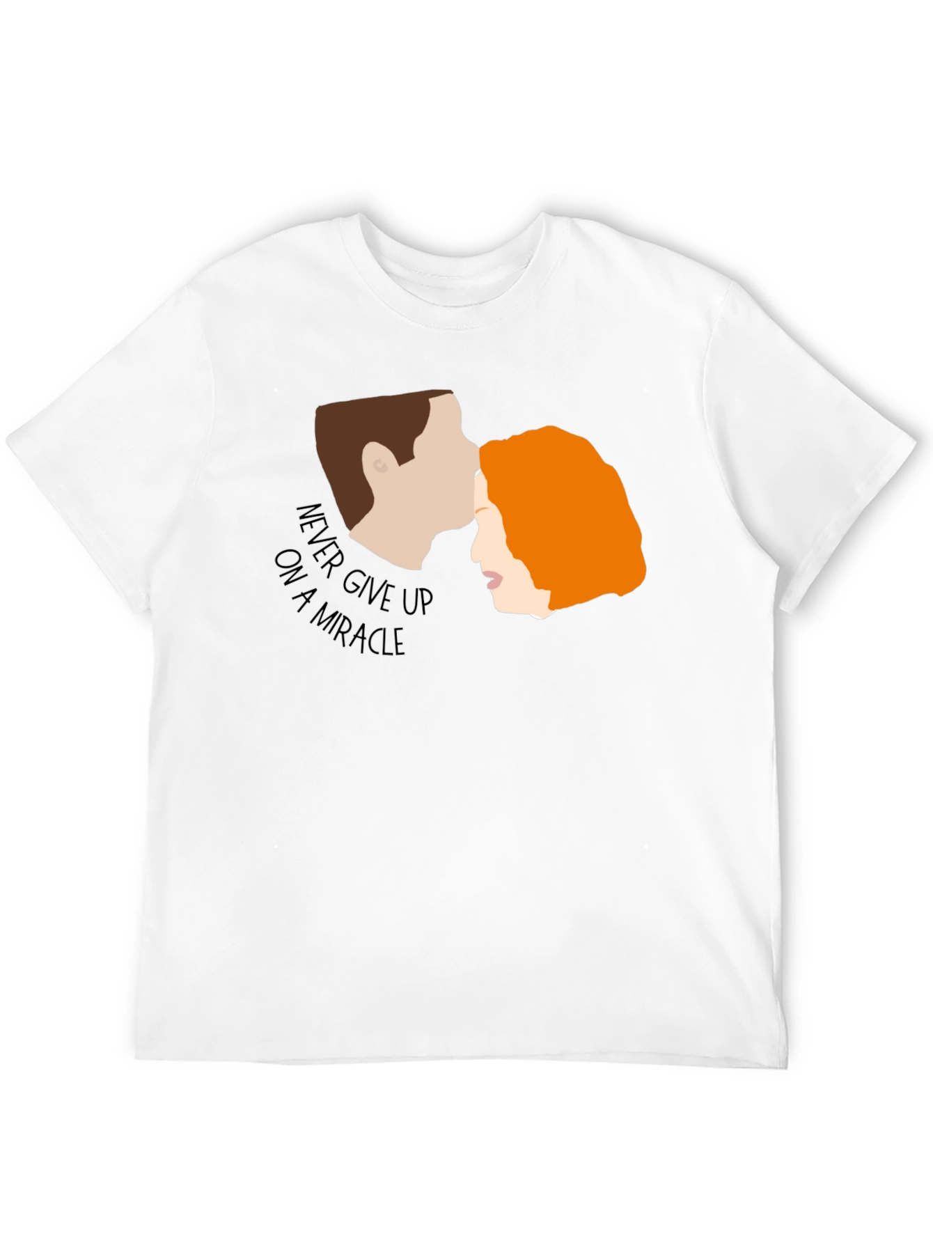 Black Never Give Up Miracle Graphic Black T-Shirt view 12