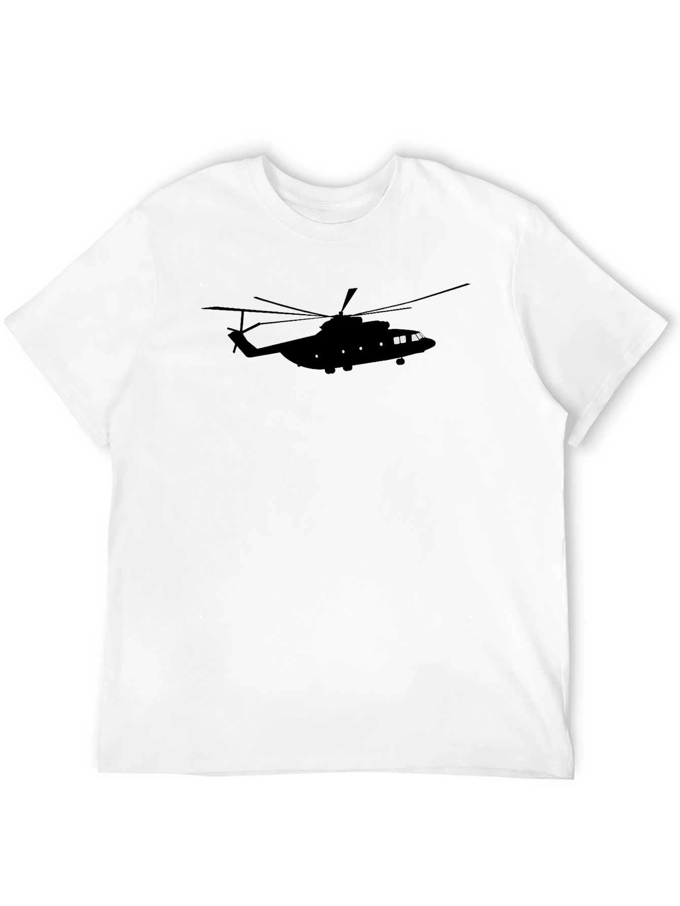 Black Helicopter Silhouette Black T-Shirt view 12