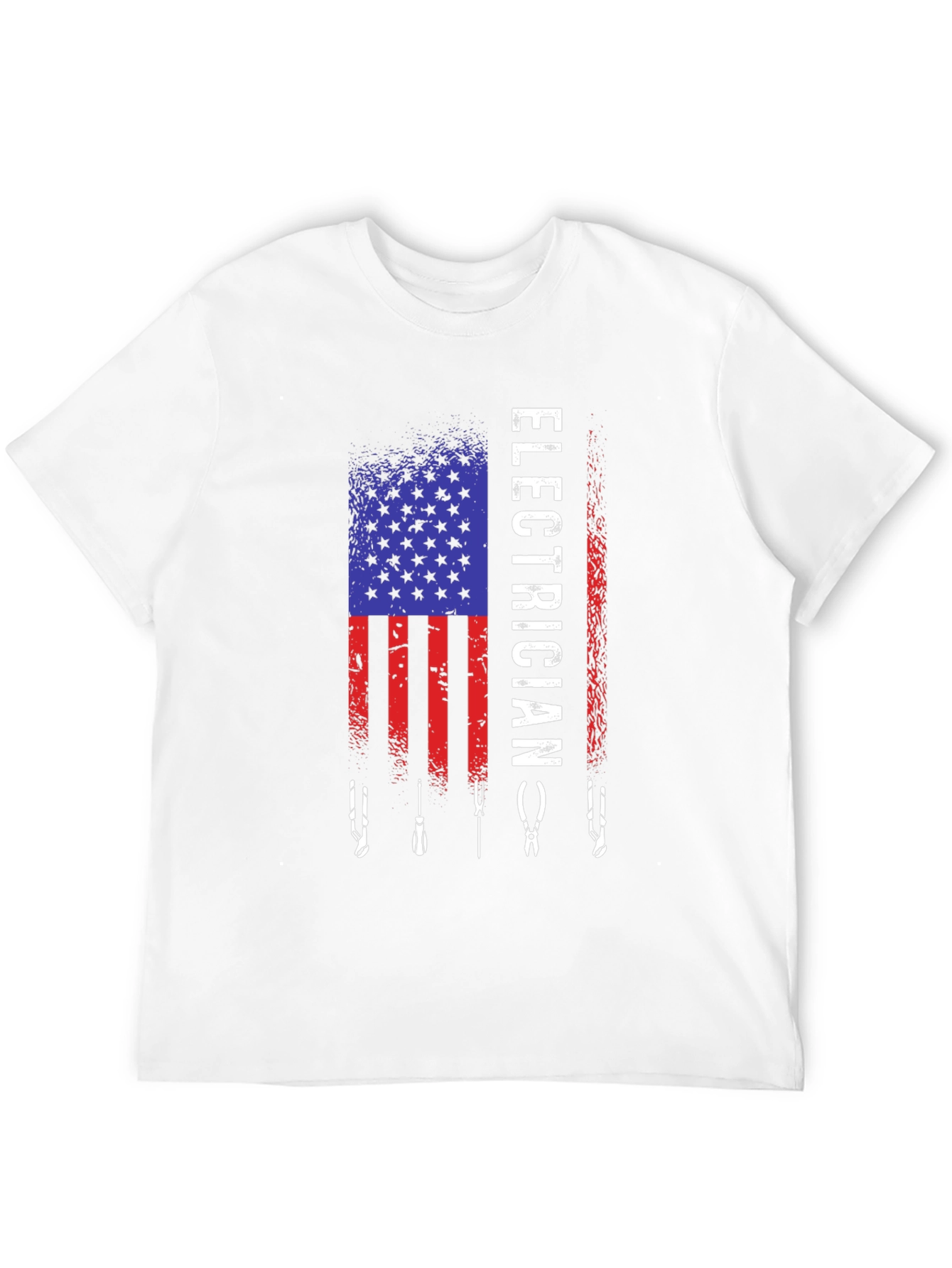 Black Electrician American Flag T-Shirt view 12