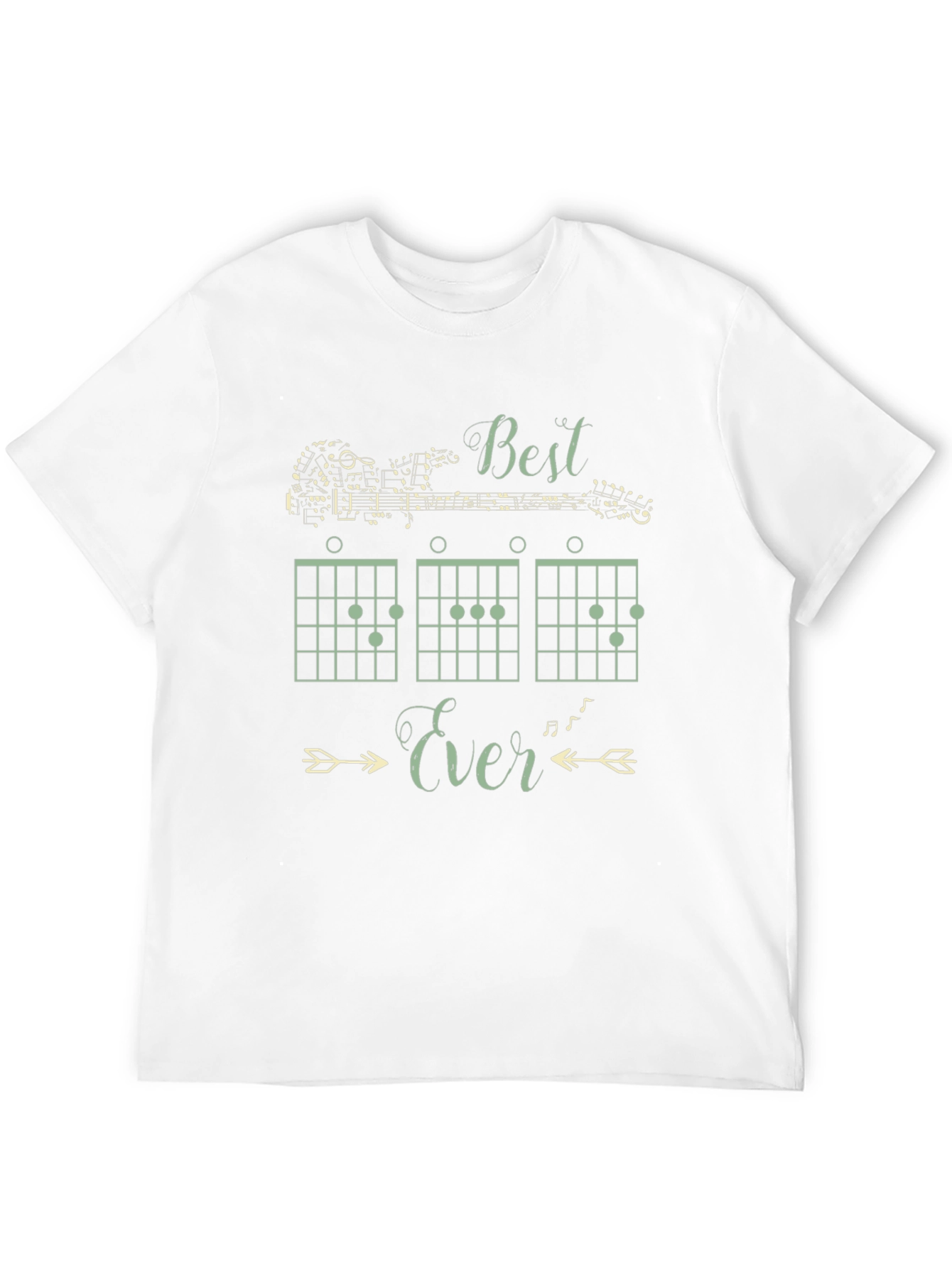 Black Best Ever Guitar Chords Graphic Tee - Black Cotton T-Shirt view 12