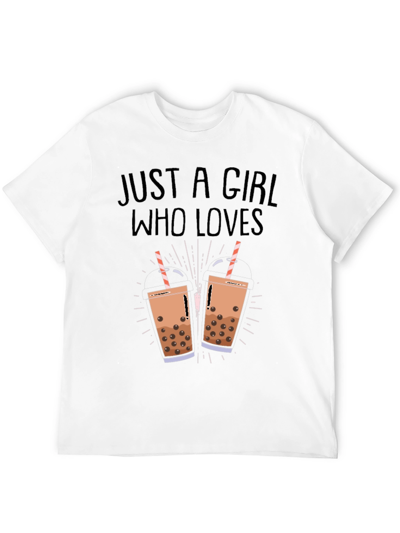 Black Boba Tea Lover Black T-Shirt view 12