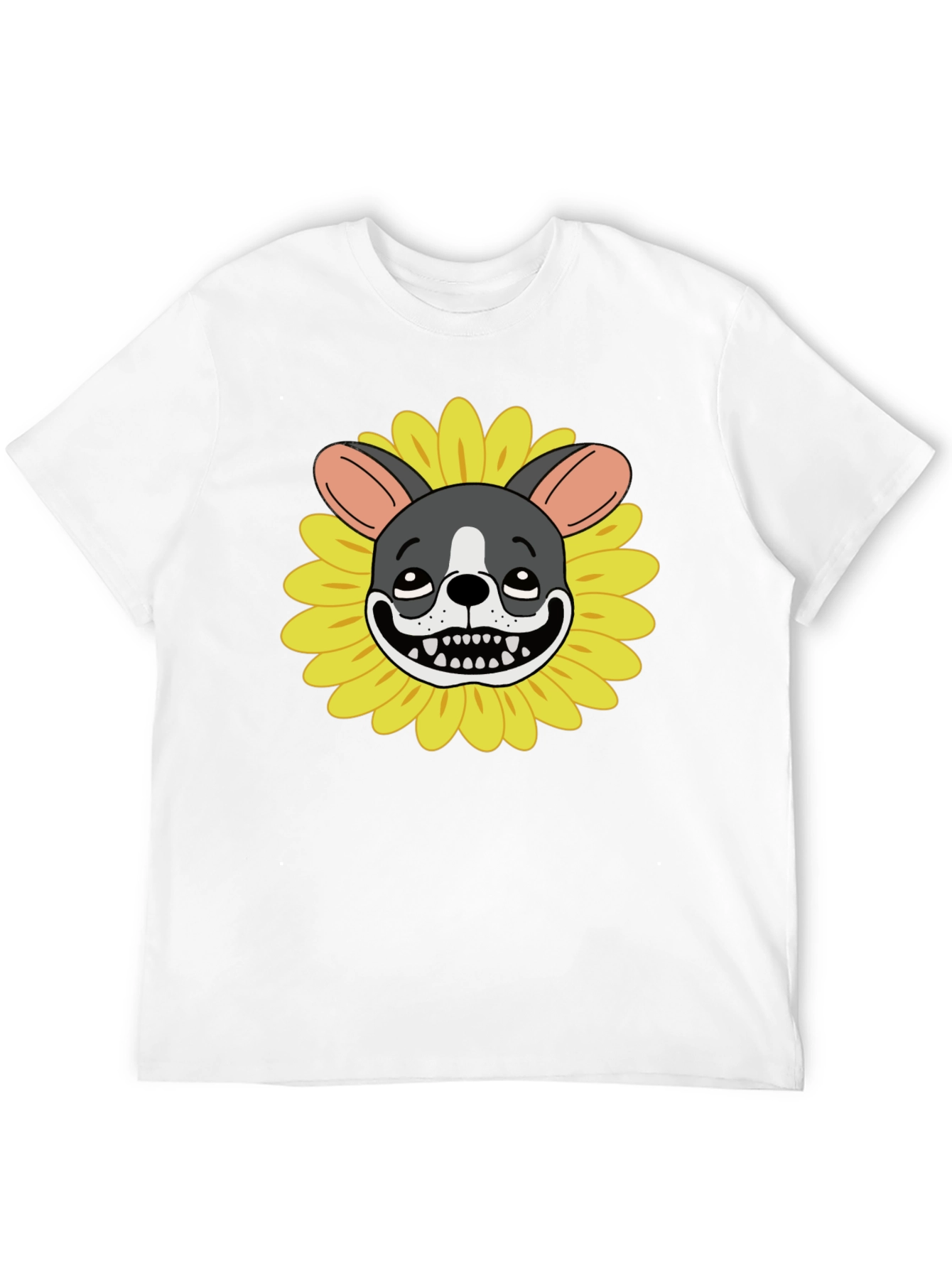 Black Dog Sunflower Graphic Tee - Quirky Unisex T-Shirt view 12