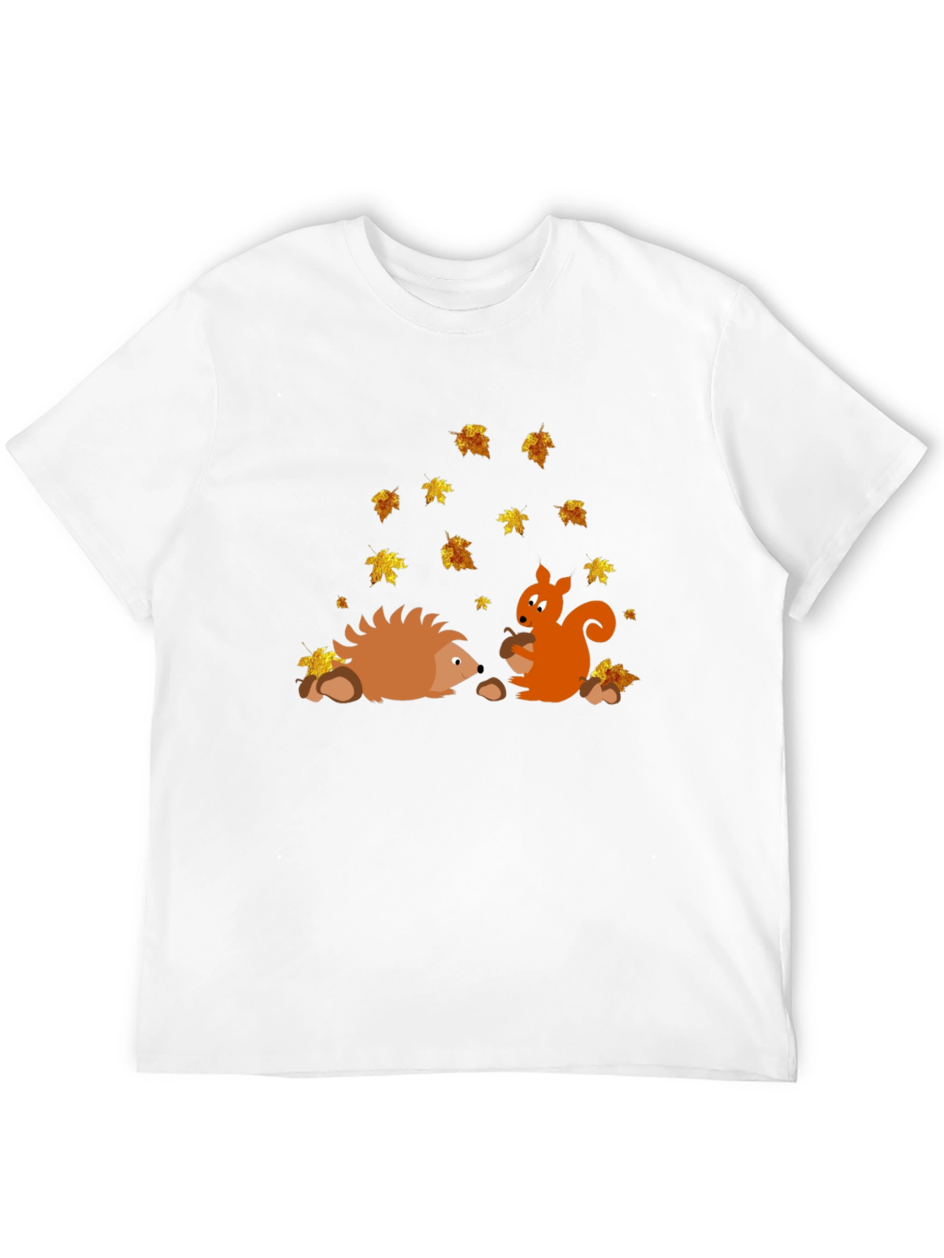 Black Autumn Friends Graphic Tee - Hedgehog & Squirrel view 12