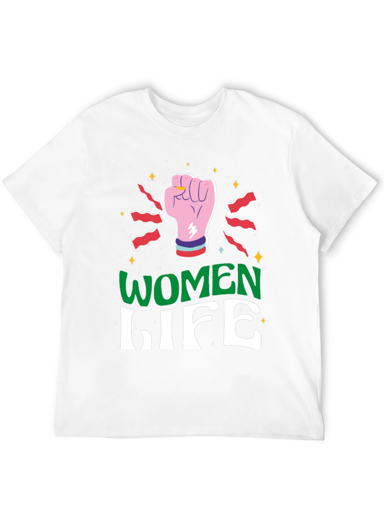 Women Life Fist Graphic Tee - Black - 12