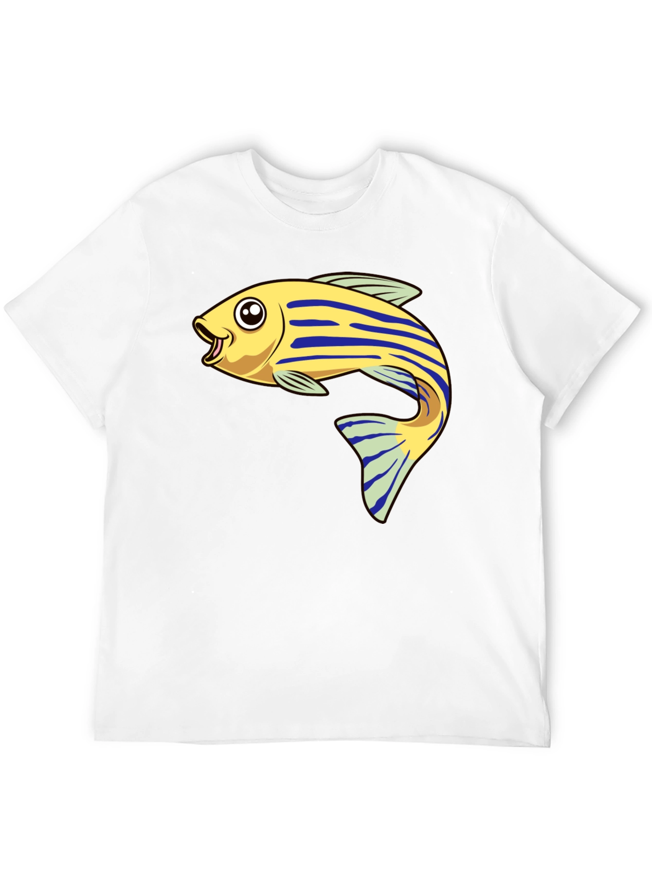 Black Cartoon Fish Graphic Tee - Black view 12