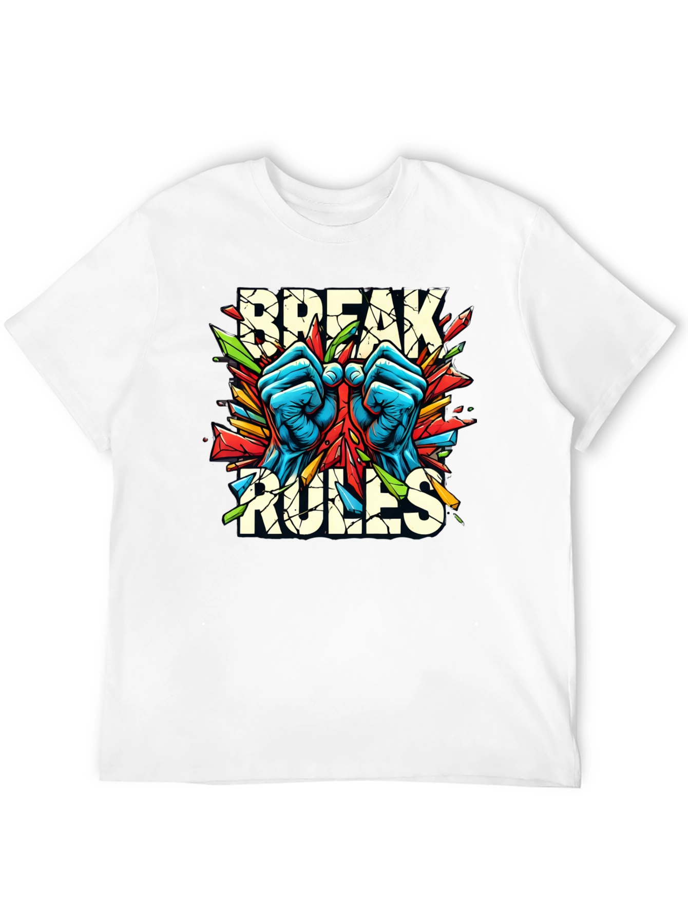 Black Break Rules Graphic Tee - Bold Streetwear Style view 12