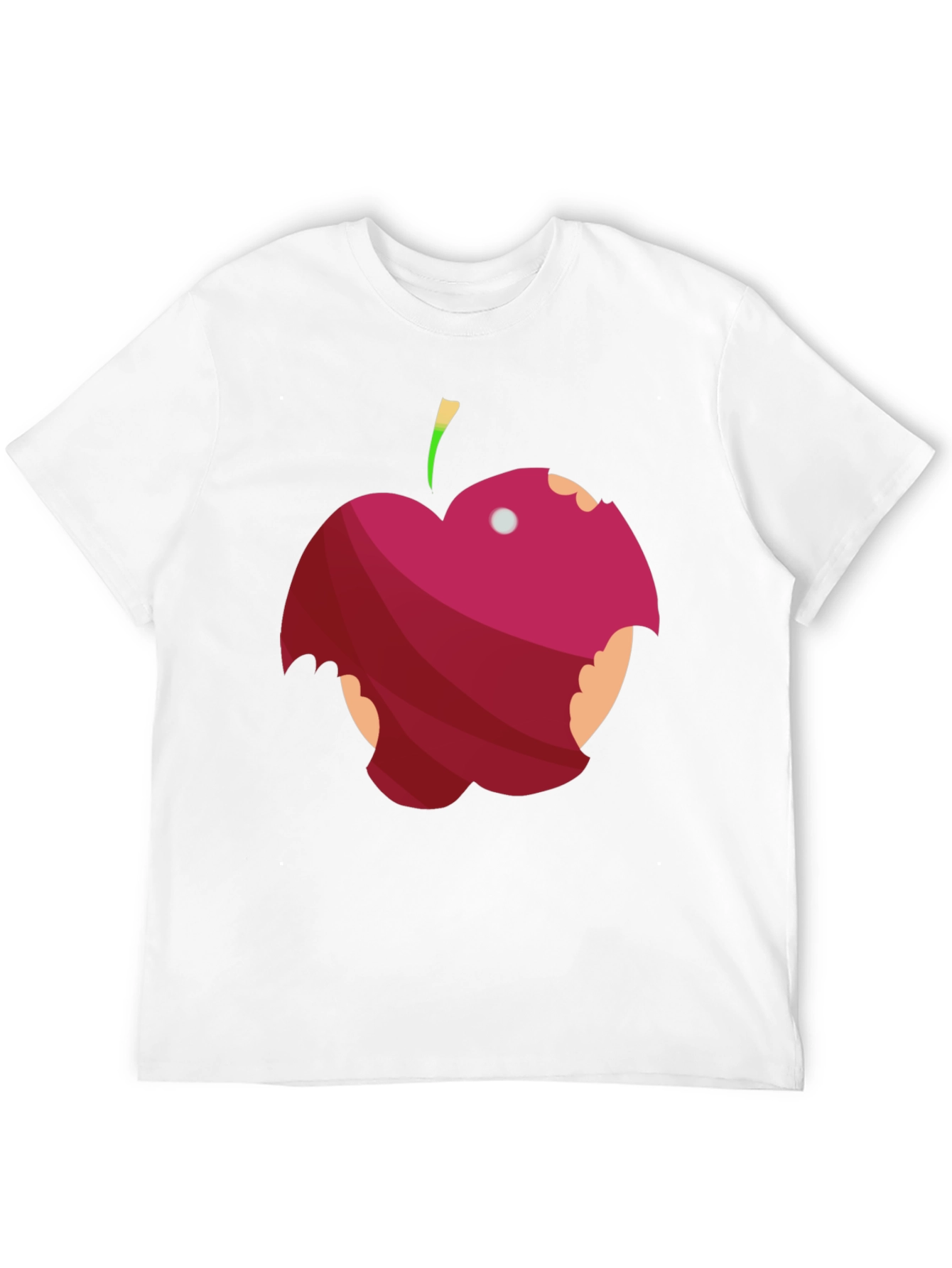 Black Bitten Apple Graphic Tee - Funny Fruit T-Shirt view 12
