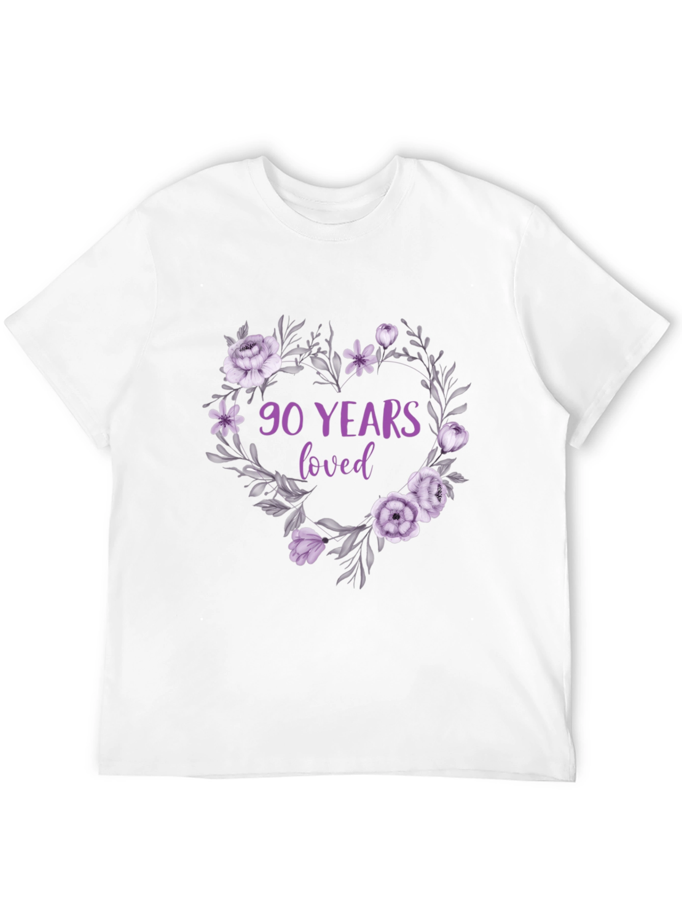 Black 90 Years Loved Floral T-Shirt view 12