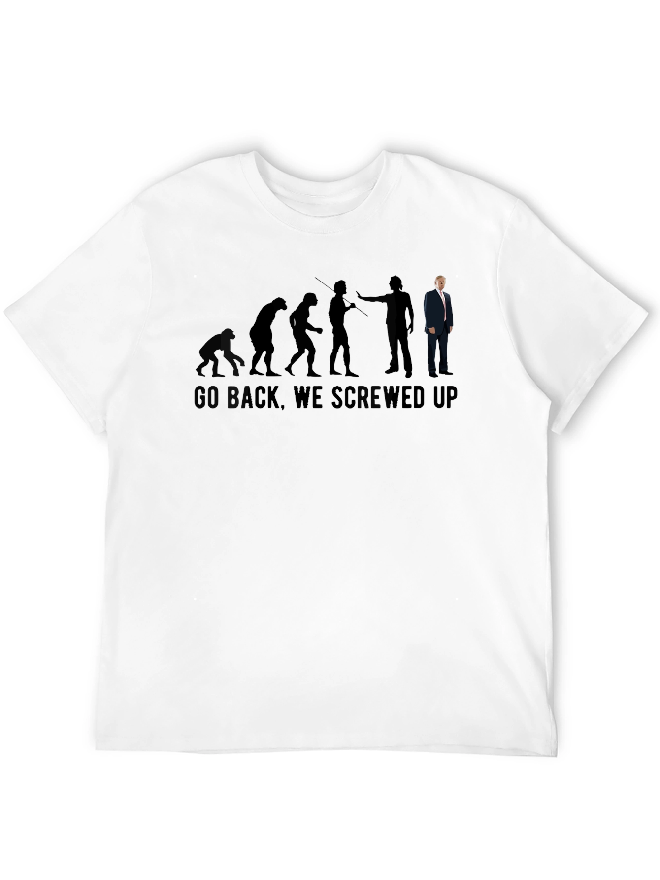 Black Evolution Trump Go Back Screwed Up T-Shirt view 12