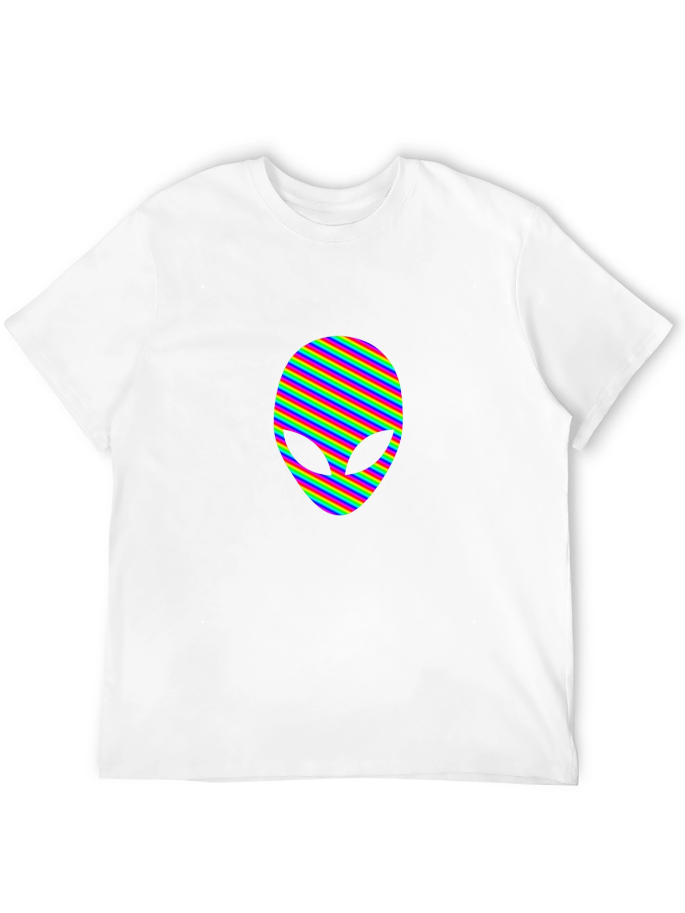 Black Rainbow Alien Head Graphic Tee - Black view 12