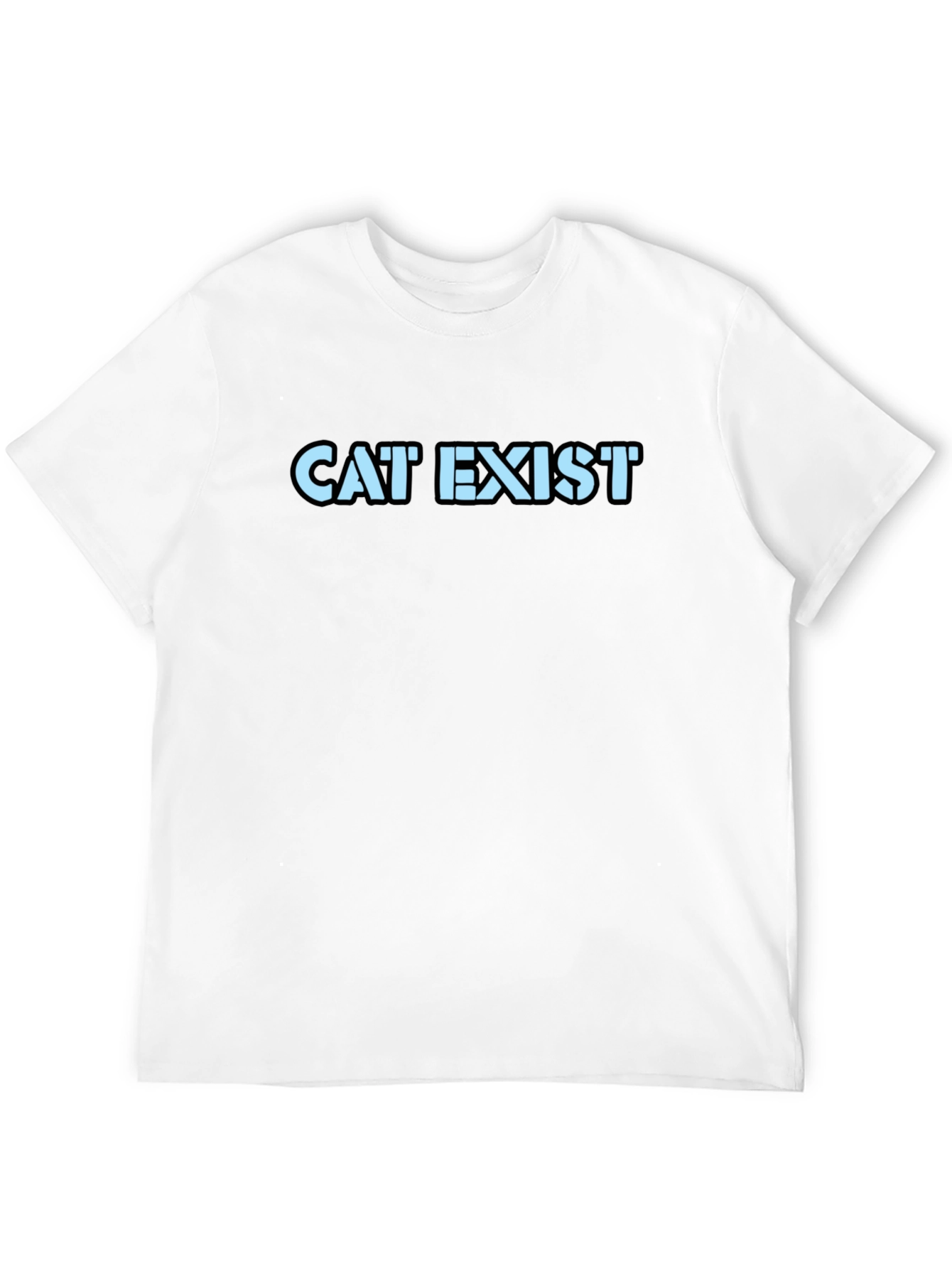 Black CAT EXIST Graphic Tee - Black Crew Neck T-Shirt view 12