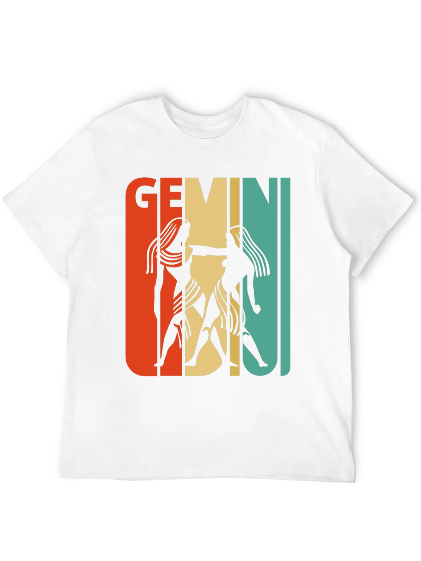 Black Retro Gemini Zodiac Graphic T-Shirt view 12