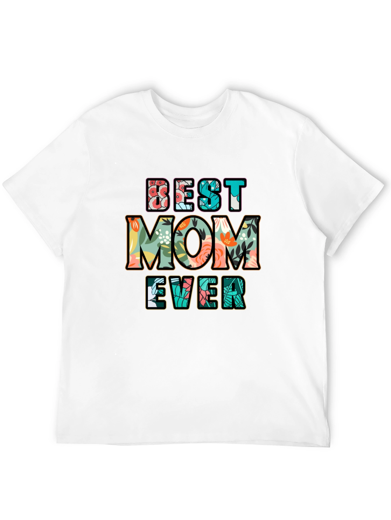Black Best Mom Ever Floral Graphic T-Shirt view 12