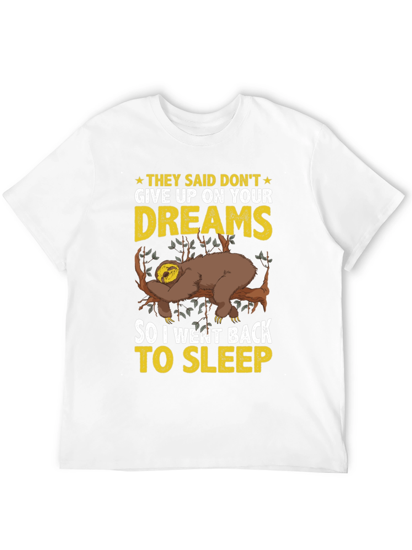 Black Lazy Sloth Dreams T-Shirt - Funny Sleep Tee view 12