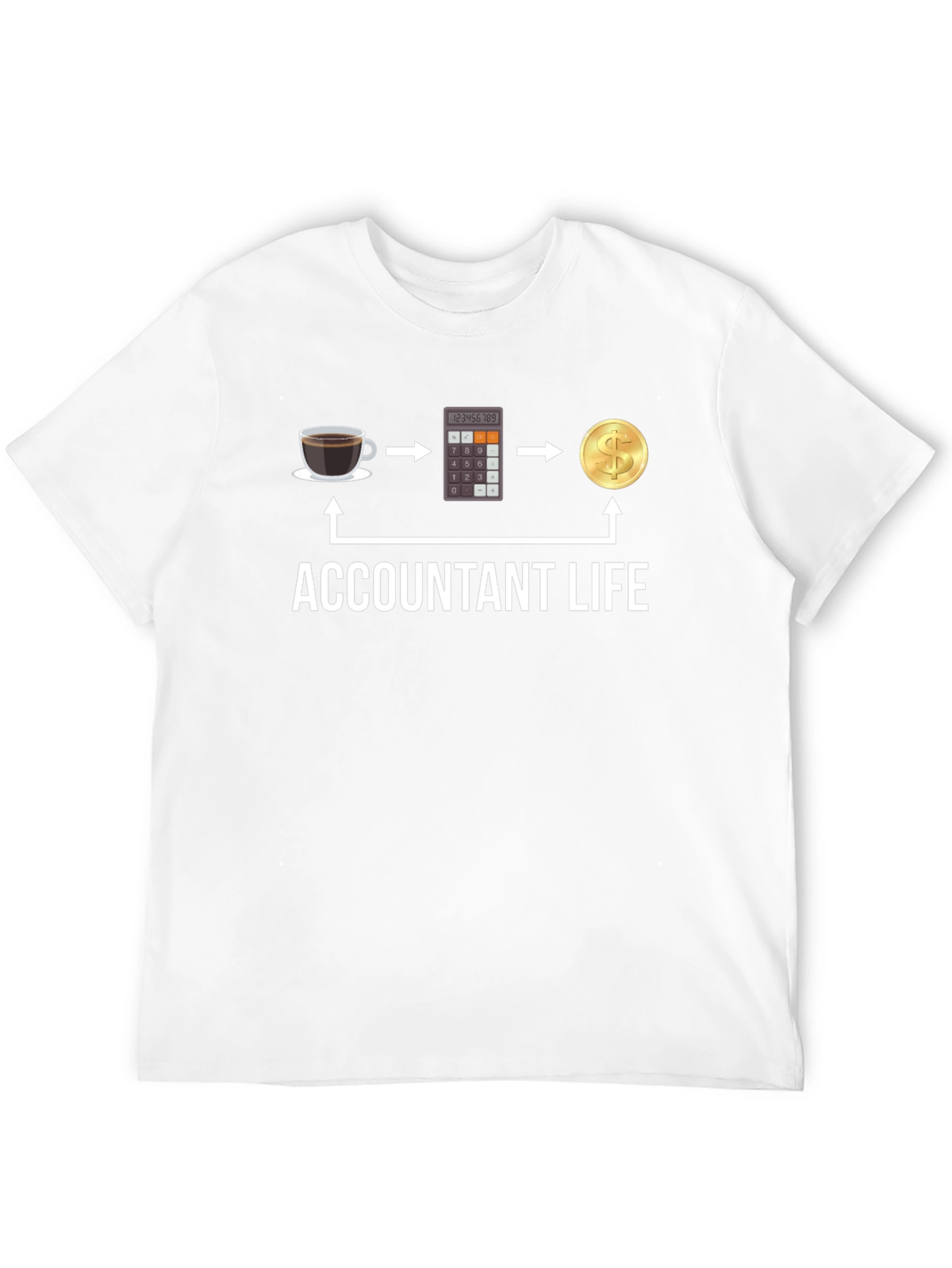 Black Accountant Life T-Shirt: Coffee, Calculator, Cash! view 12