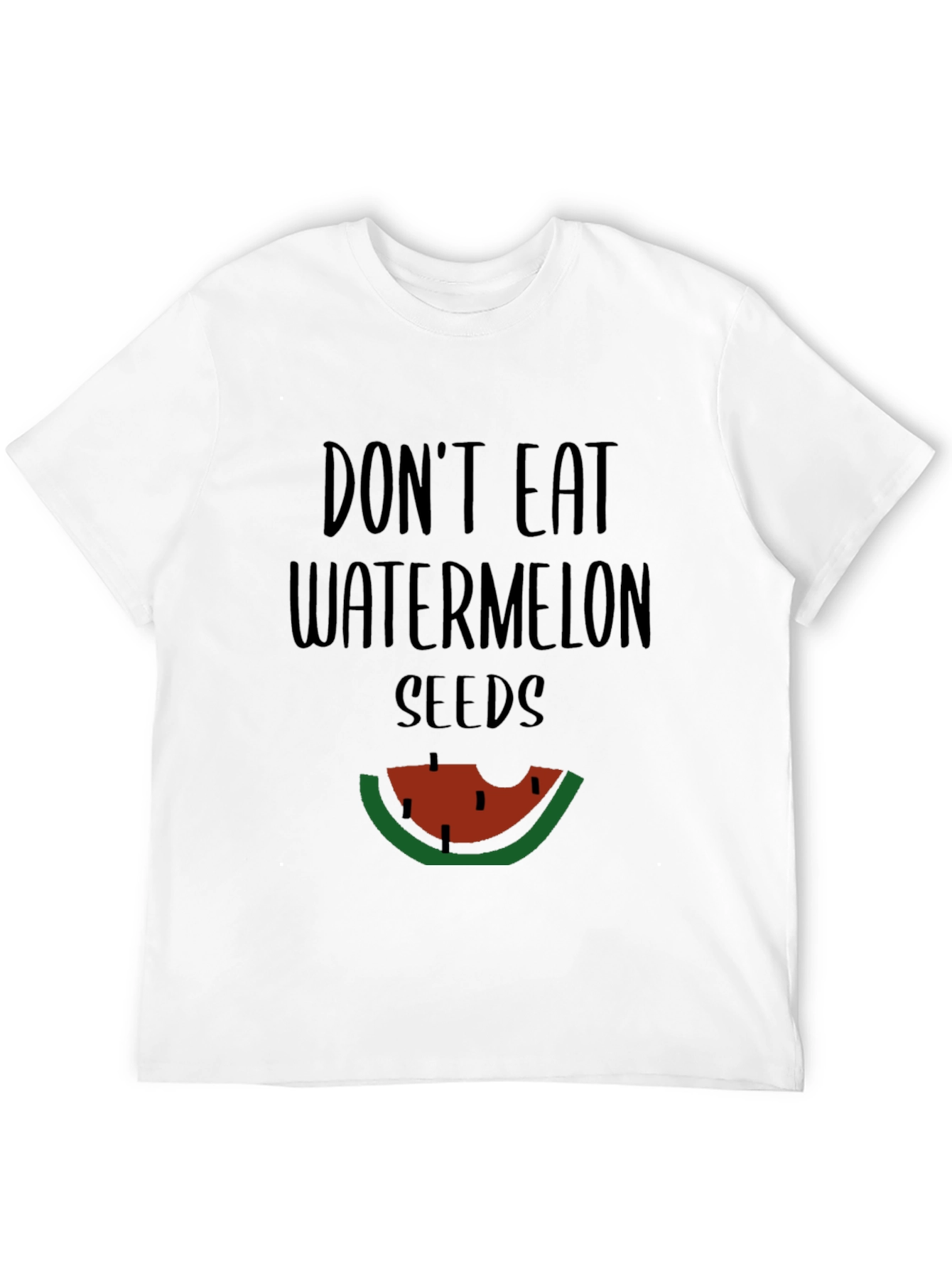 Black Funny Don't Eat Watermelon Seeds Graphic Tee view 12