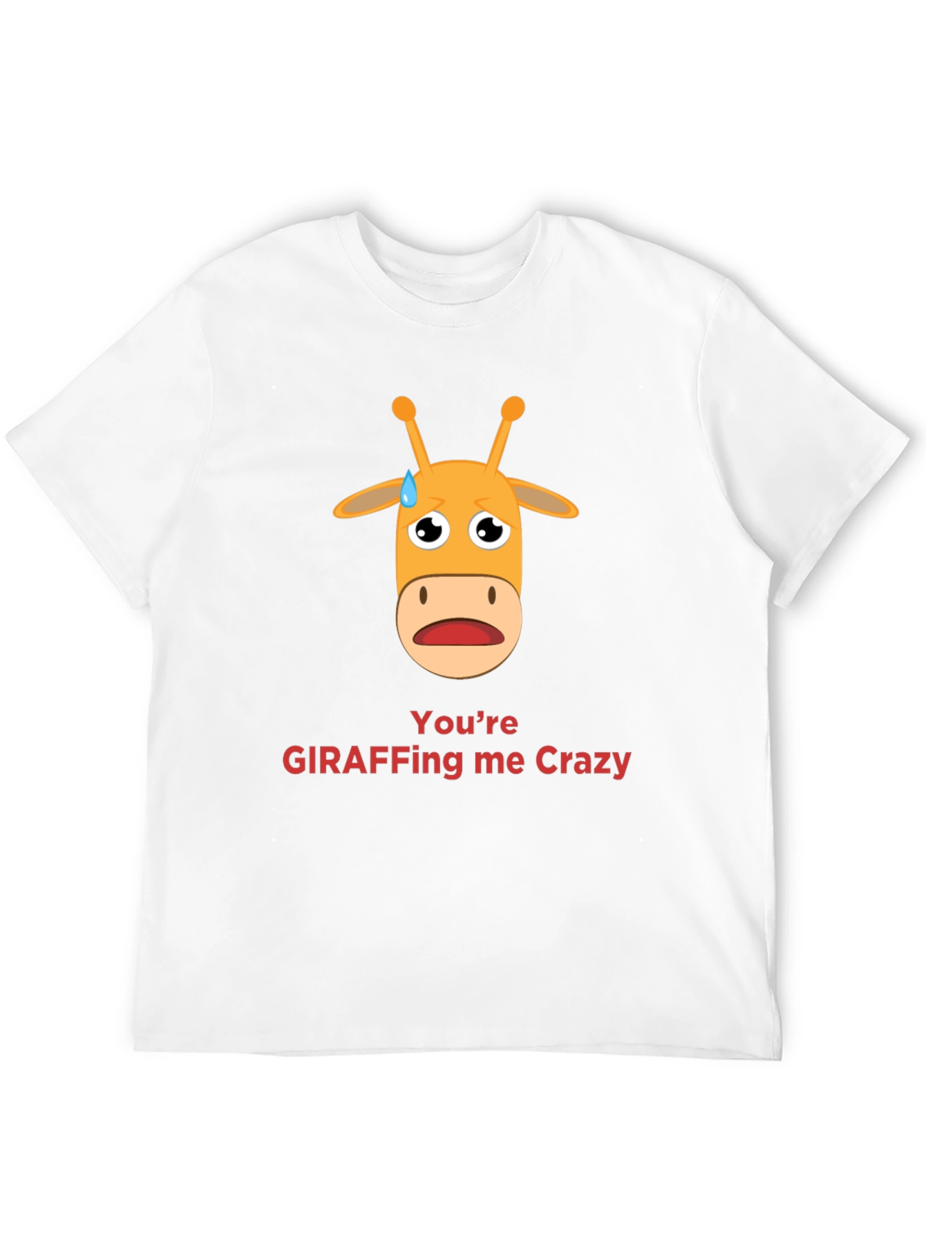 Black Giraffe Crazy Graphic Tee - Funny Animal Pun T-Shirt view 12