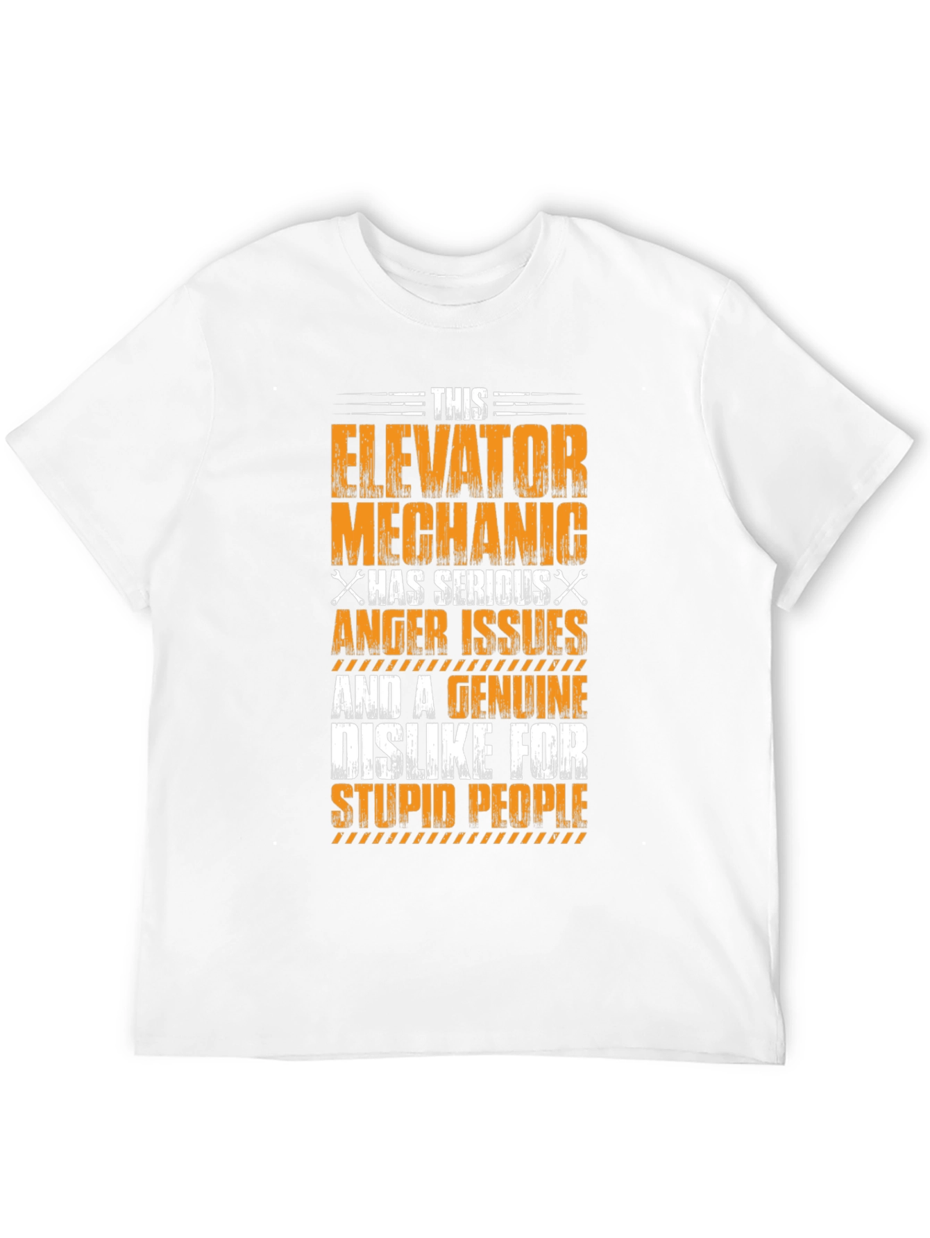 Black Elevator Mechanic Anger Issues Graphic T-Shirt view 12