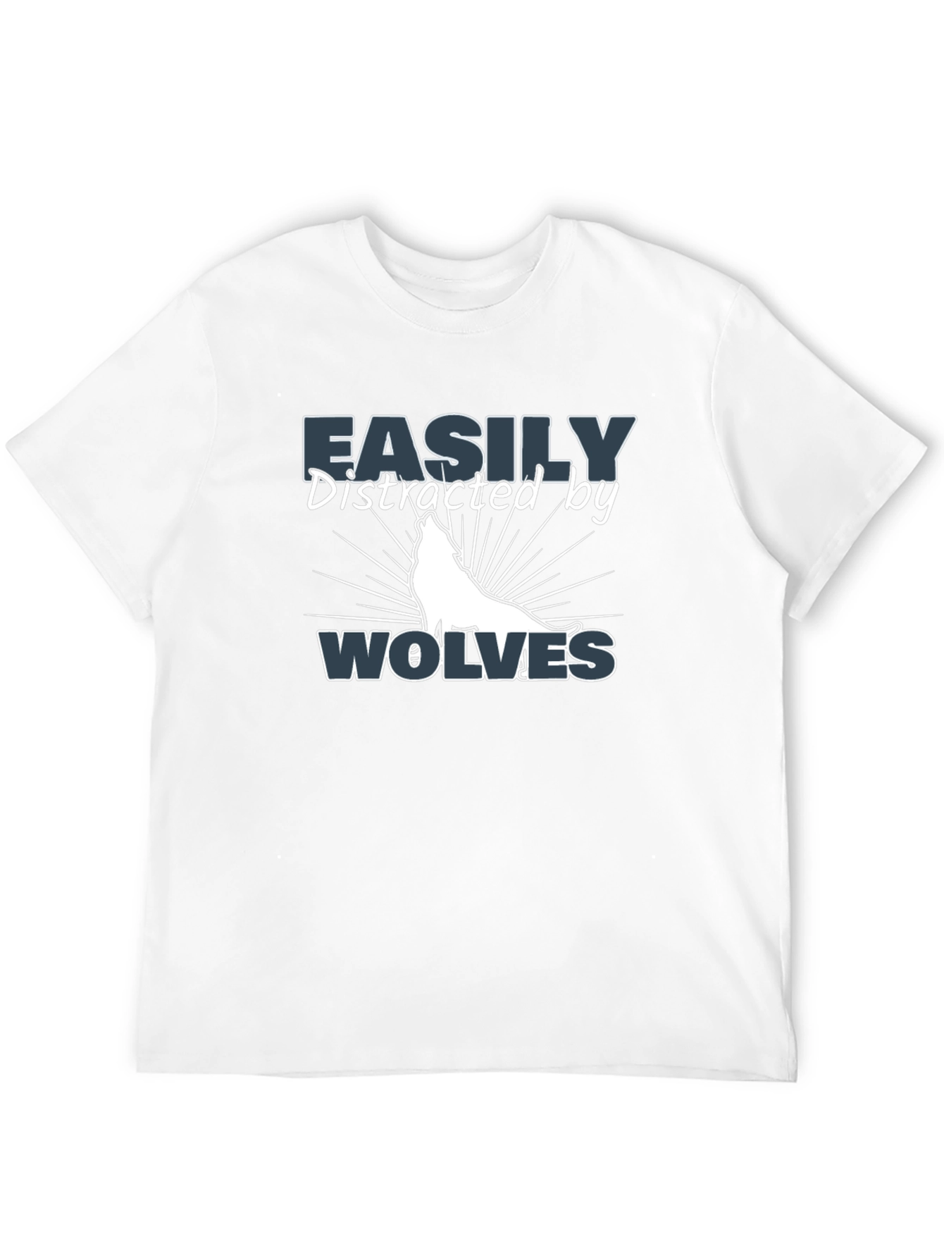 Black Easily Distracted By Wolves T-Shirt - Funny Wolf Lover Tee view 12
