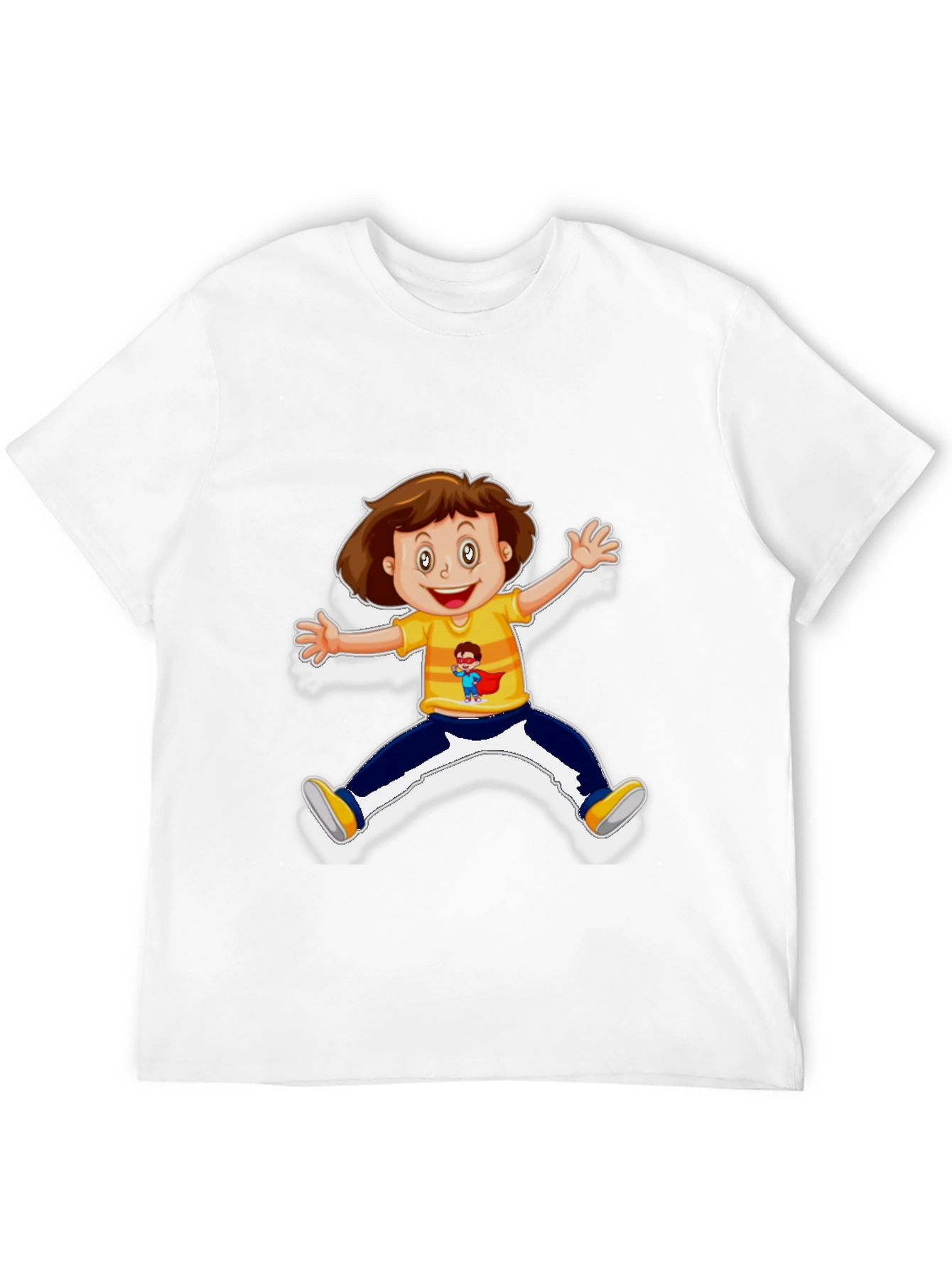 Black Cartoon Kid Graphic Black T-Shirt view 12