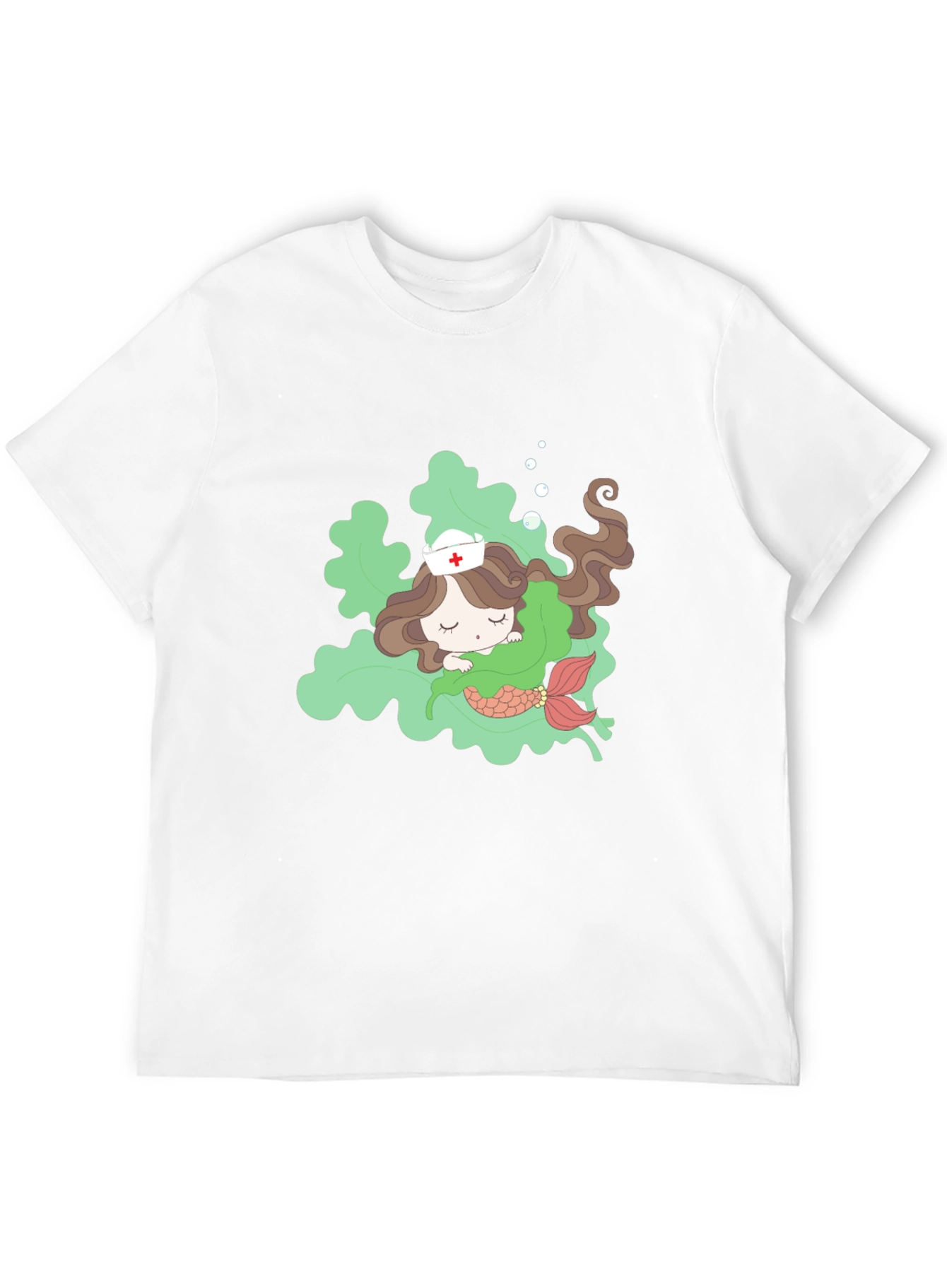 Black Mermaid Nurse T-Shirt - Cute Cartoon Design view 12