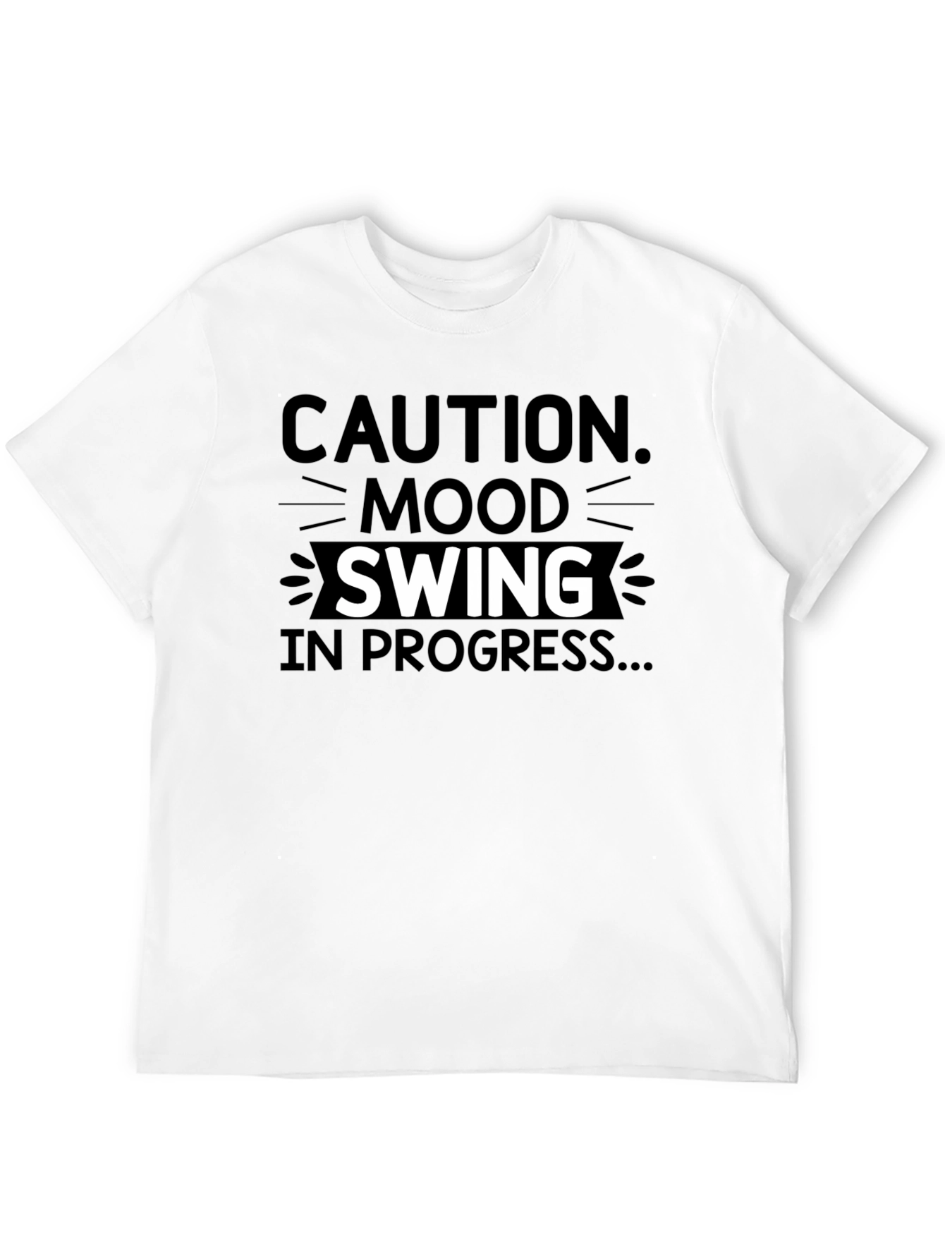 Black Caution Mood Swing T-Shirt - Funny Humor Tee view 12