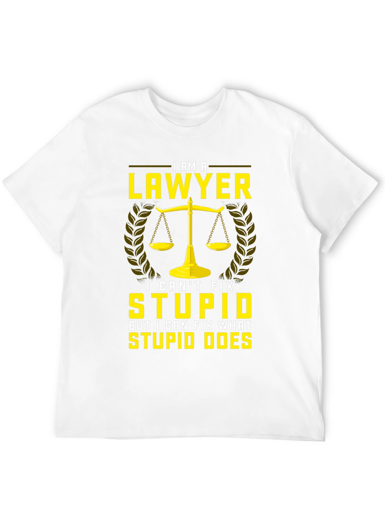 Black Lawyer T-Shirt - I Can't Fix Stupid view 12