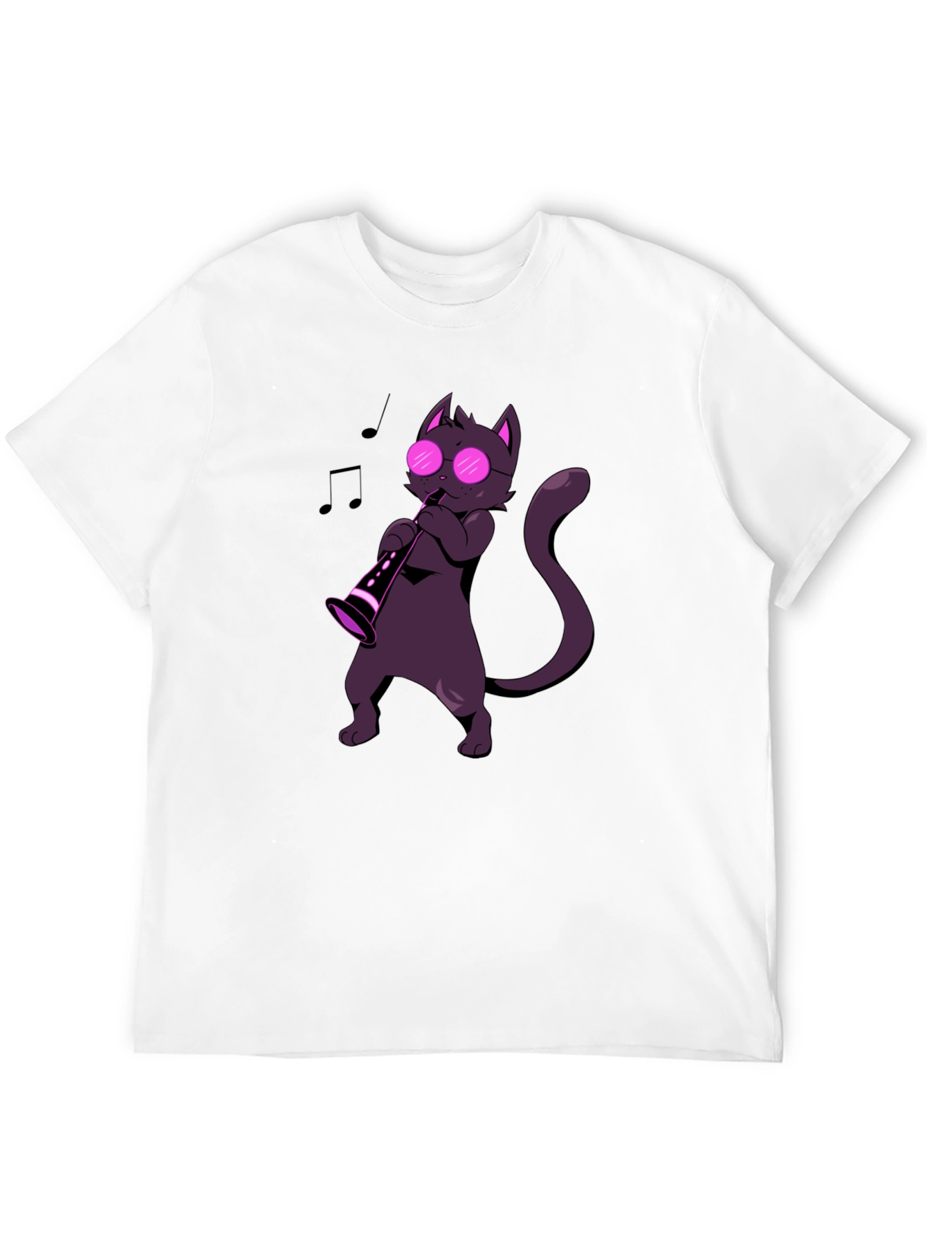 Black Cat Saxophone Player Graphic Tee - Music Lover Shirt view 12