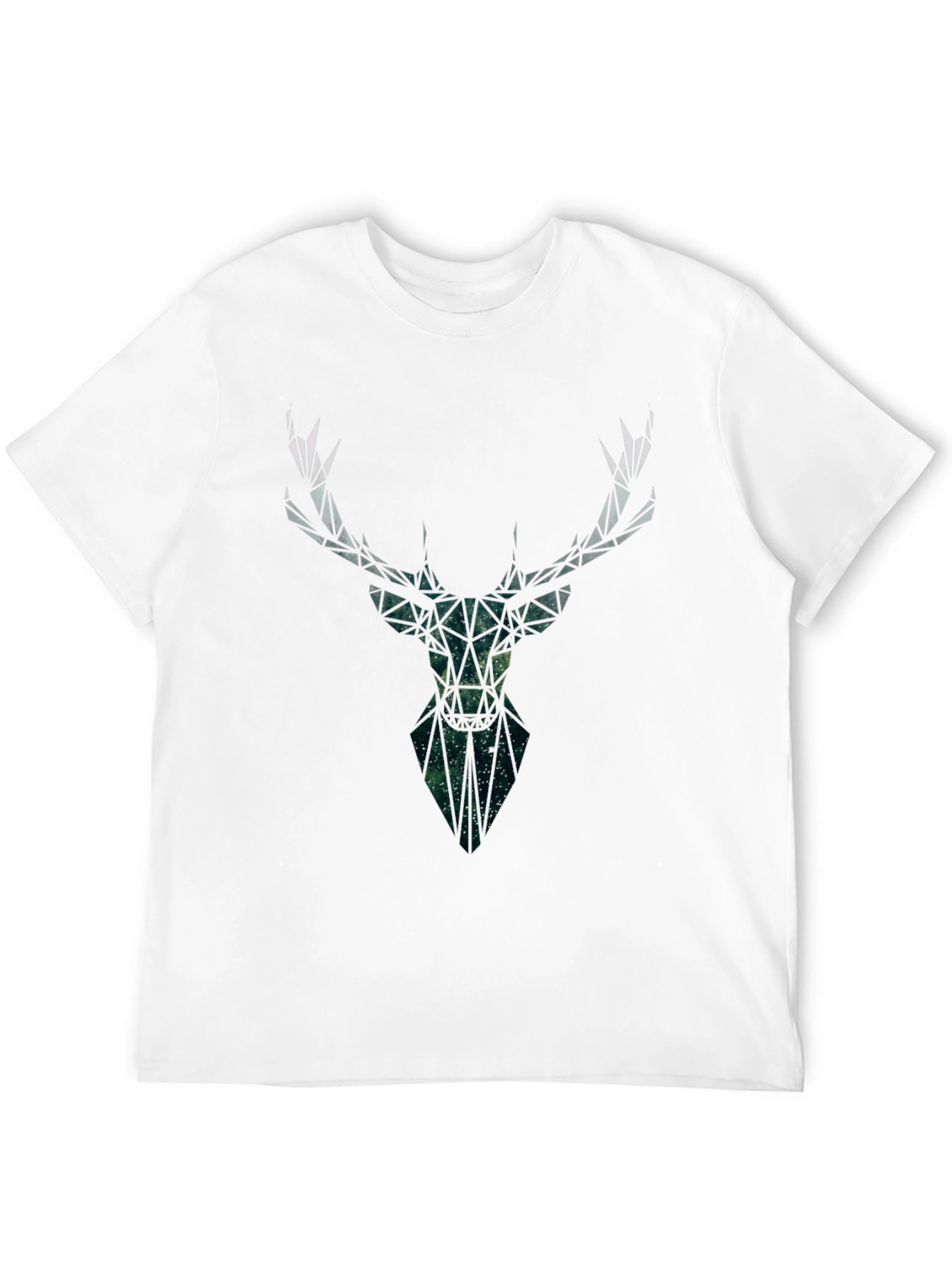 Black Geometric Deer Head Black T-Shirt view 12