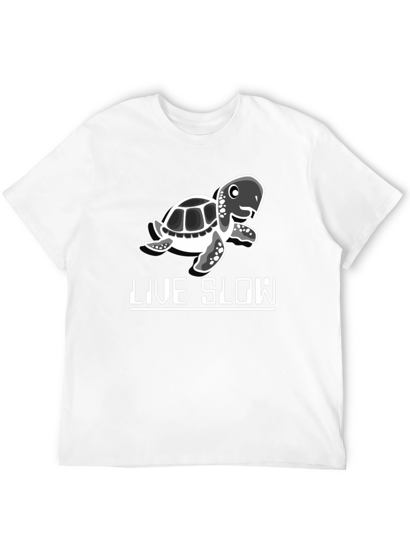 Live Slow Turtle Graphic Tee - Black Cotton Shirt - 12