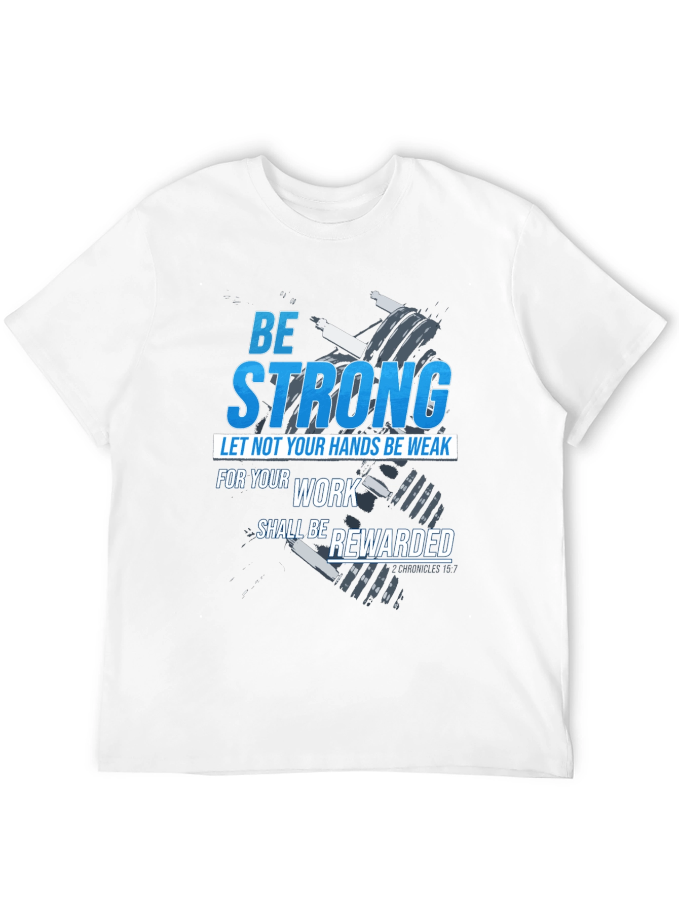 Black Be Strong T-Shirt: Christian Workout Apparel view 12