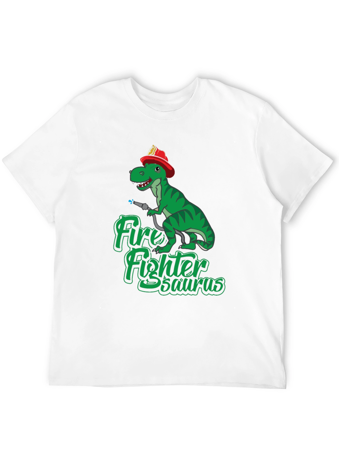Black Firefighter Dinosaur T-Shirt - Dino Fireman Tee view 12