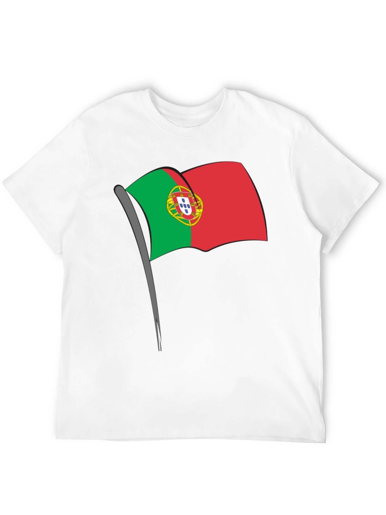 Portugal Flag Graphic Tee - Black Casual T-Shirt - 12