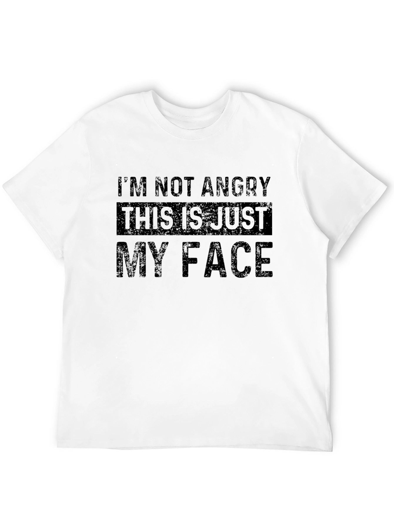 Black Funny "I'm Not Angry" Graphic T-Shirt view 12