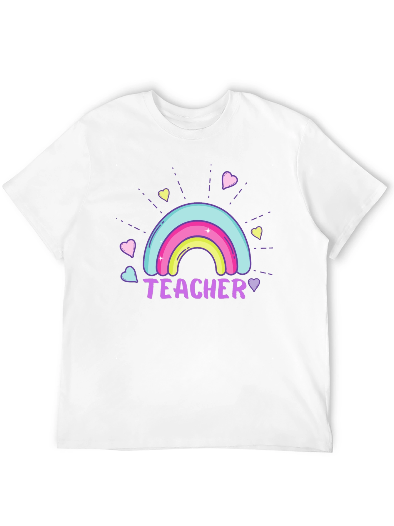 Black Teacher Rainbow Graphic Tee - Unisex Black T-Shirt view 12