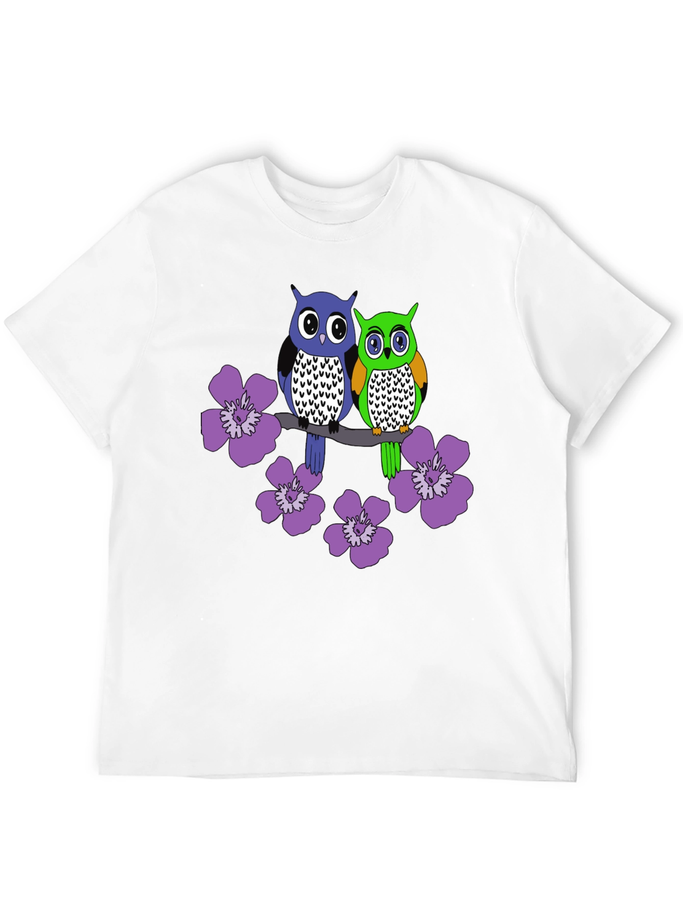 Black Owl & Floral Graphic Tee - Men's Black T-Shirt view 12