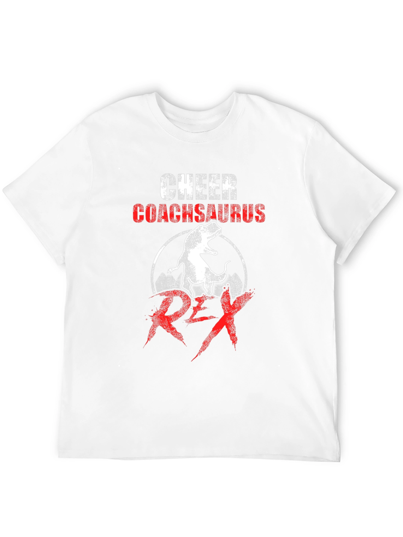 Cheer Coachsaurus Rex T-Shirt - Dinosaur Graphic Tee - 12
