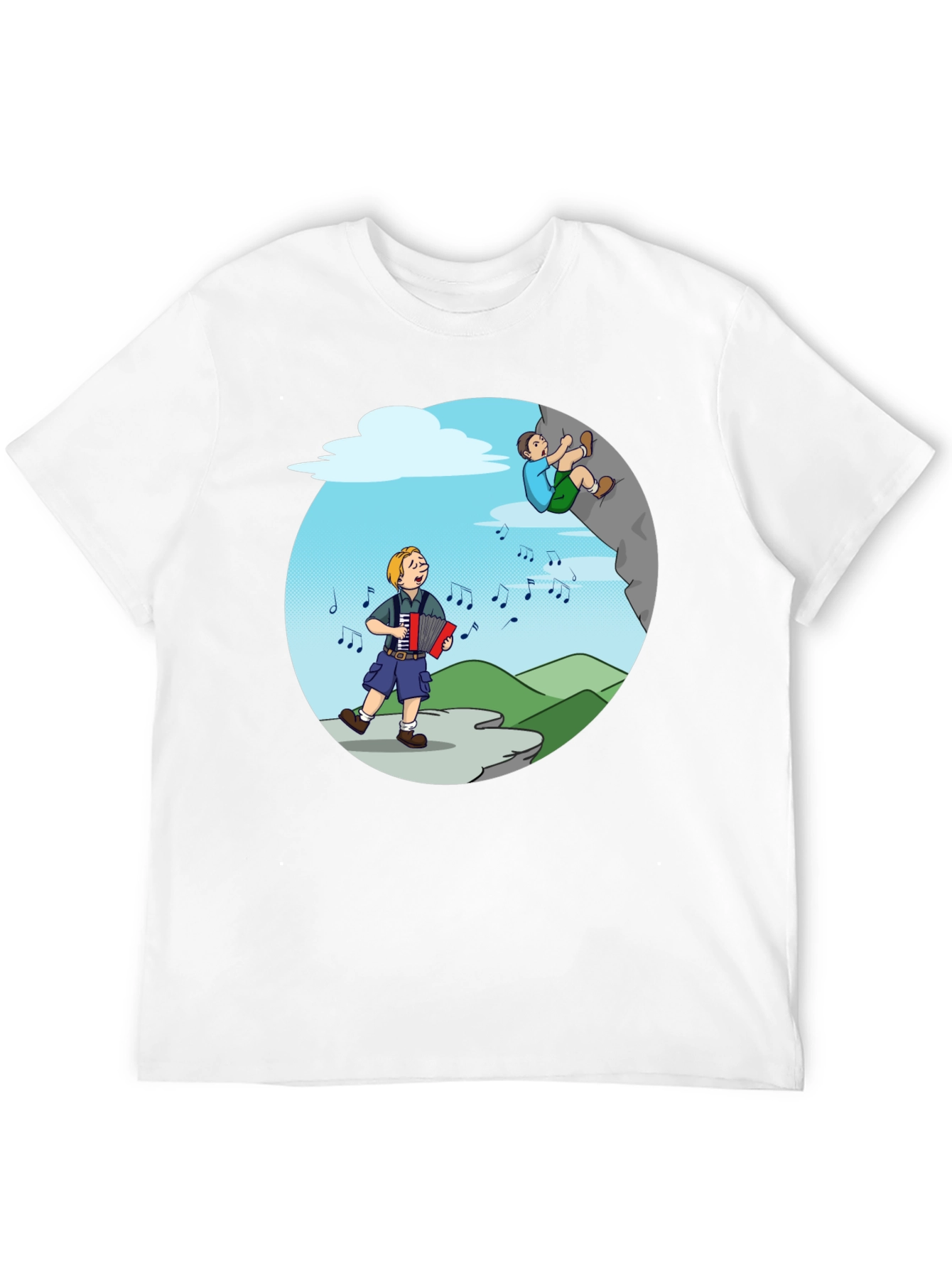Black Accordion & Climbing T-Shirt - Musical Adventure Tee view 12