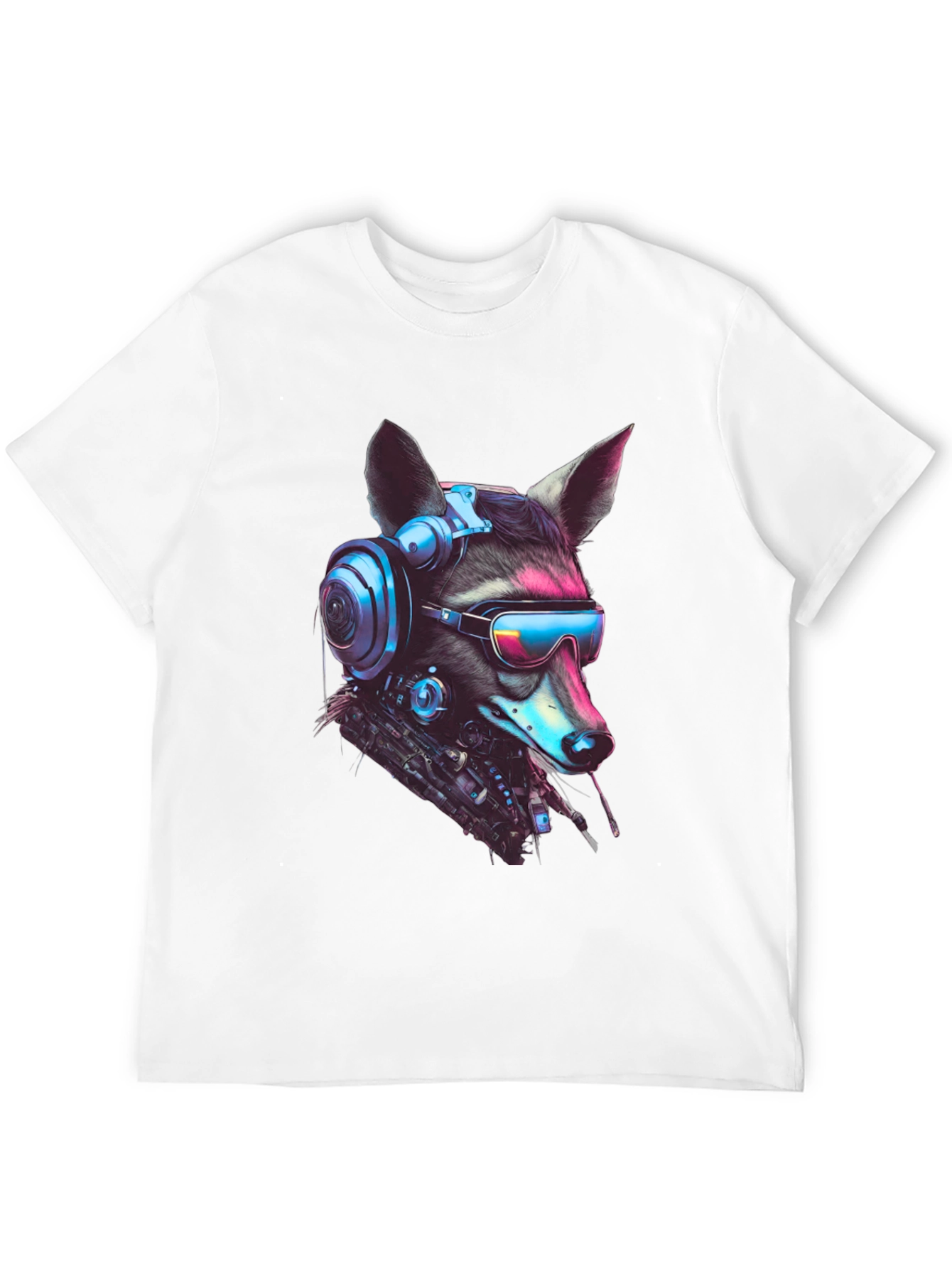 Black Cyberpunk Raccoon Graphic Tee - Futuristic Style view 12