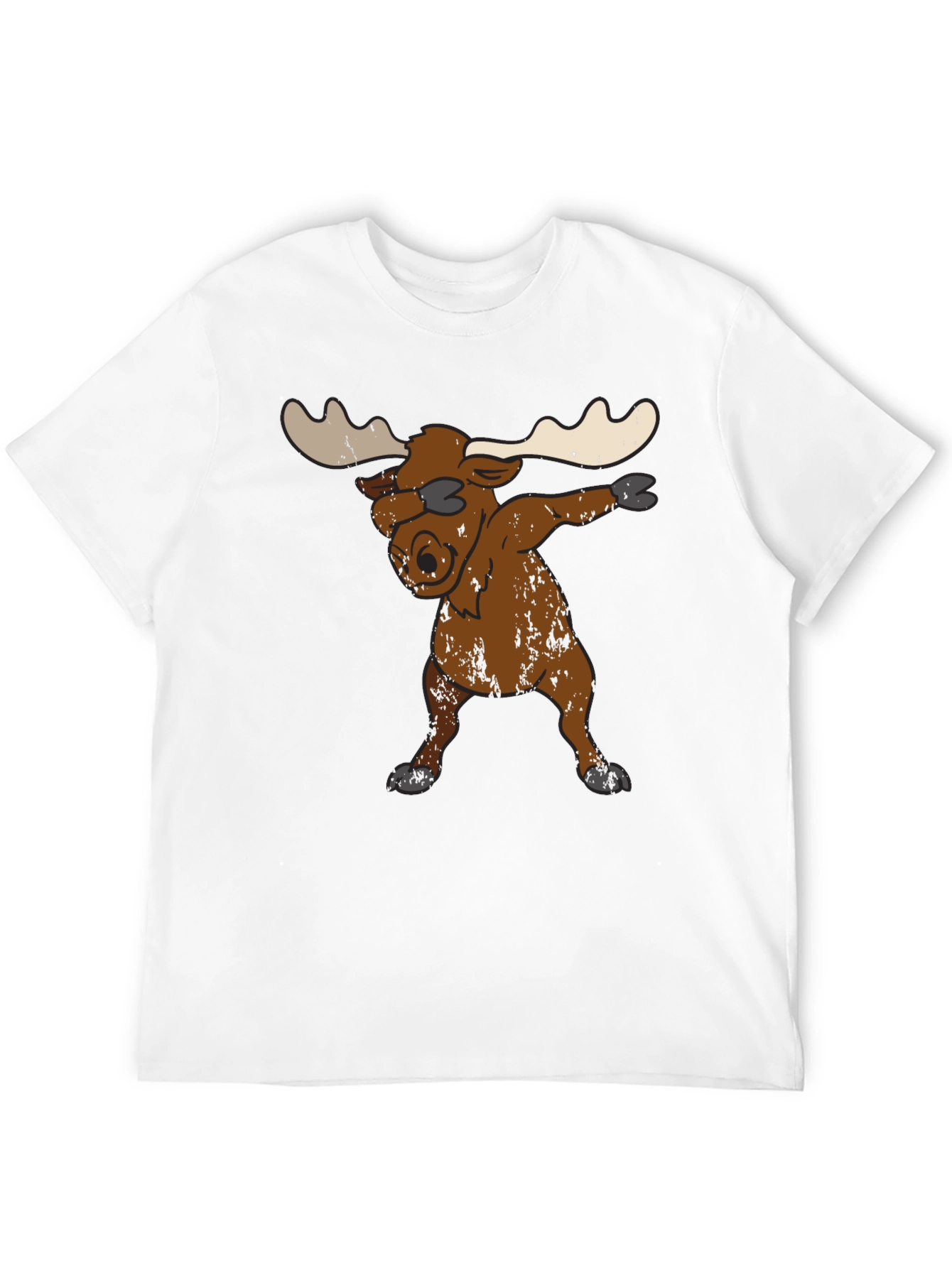Black Dabbing Moose Graphic Tee - Unique Animal T-Shirt view 12