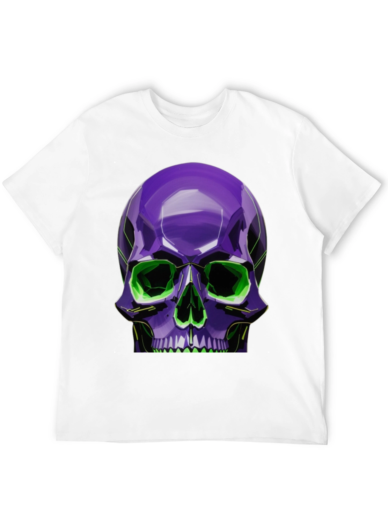Black Neon Skull Graphic Tee - Stylish, Bold Design view 12