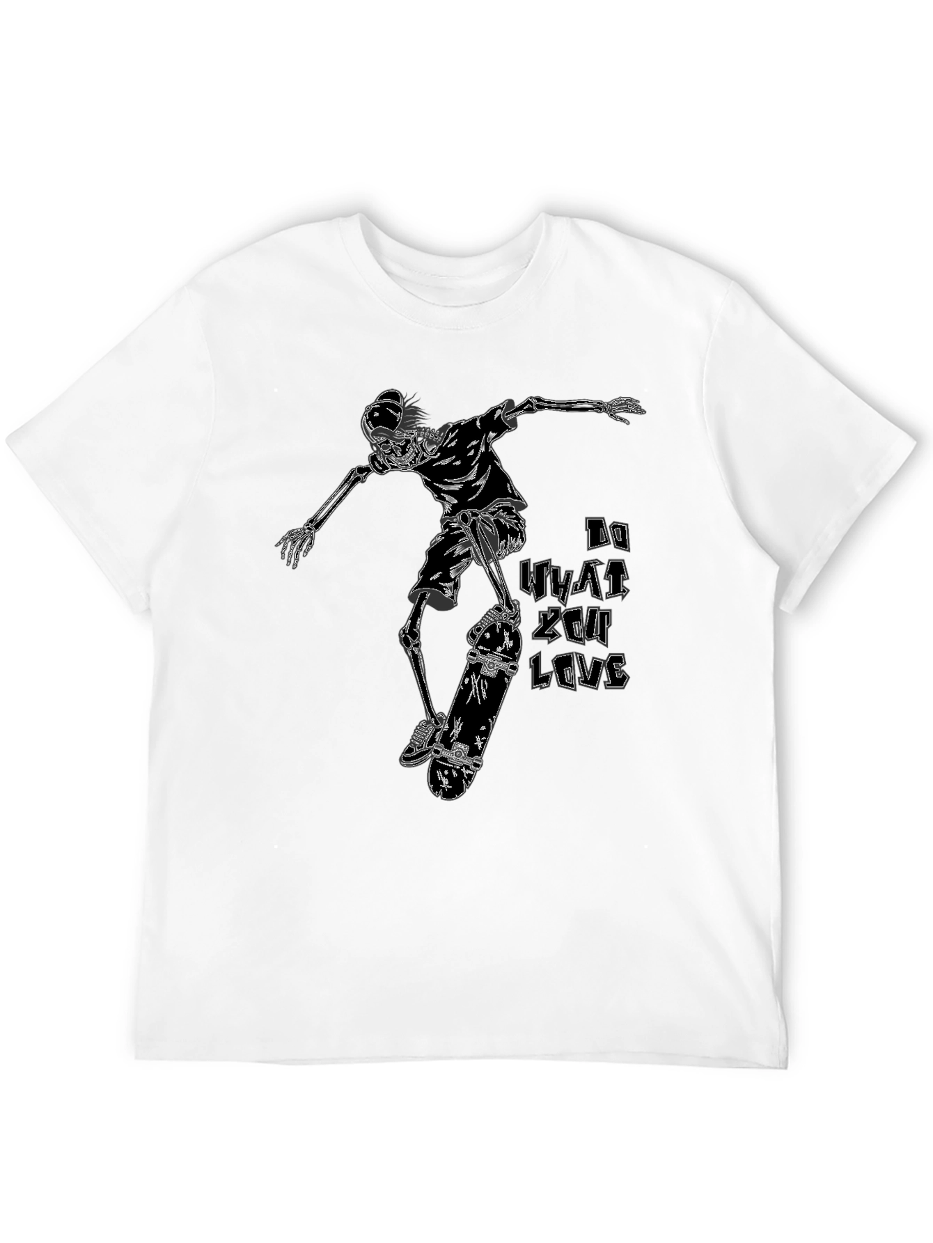 Black Skeleton Skateboarder T-Shirt - Do What You Love view 12