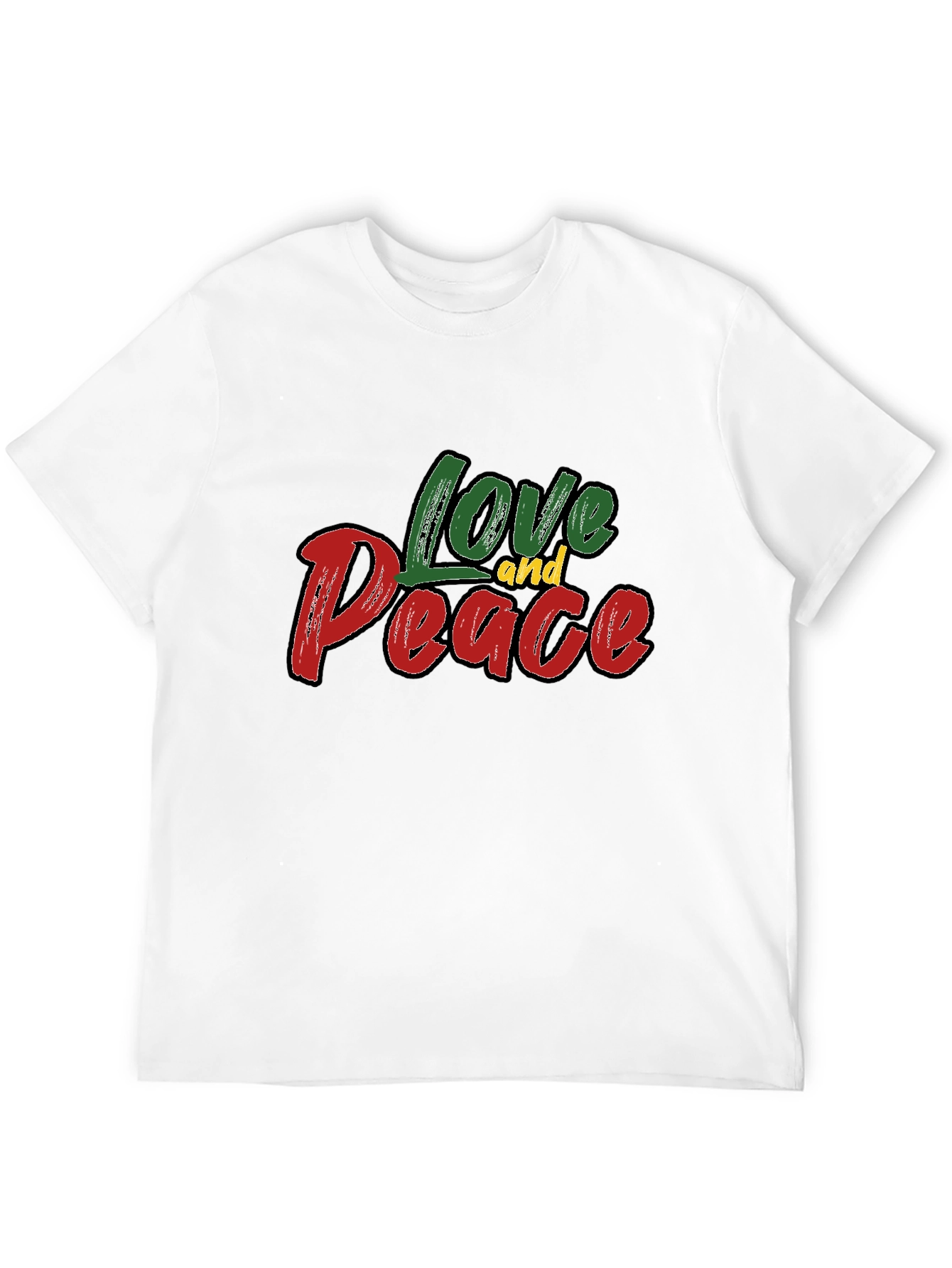 Black Love and Peace Graphic Black T-Shirt view 12